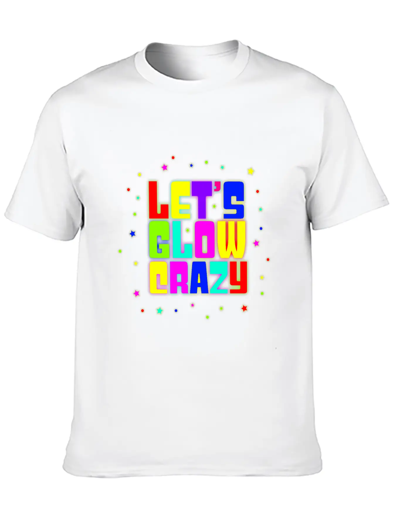 80s Neon Lets Glow Crazy 90s Rave Party Retro Gift Modern Fit Casual T-Shirt – Clean And Versatile Design