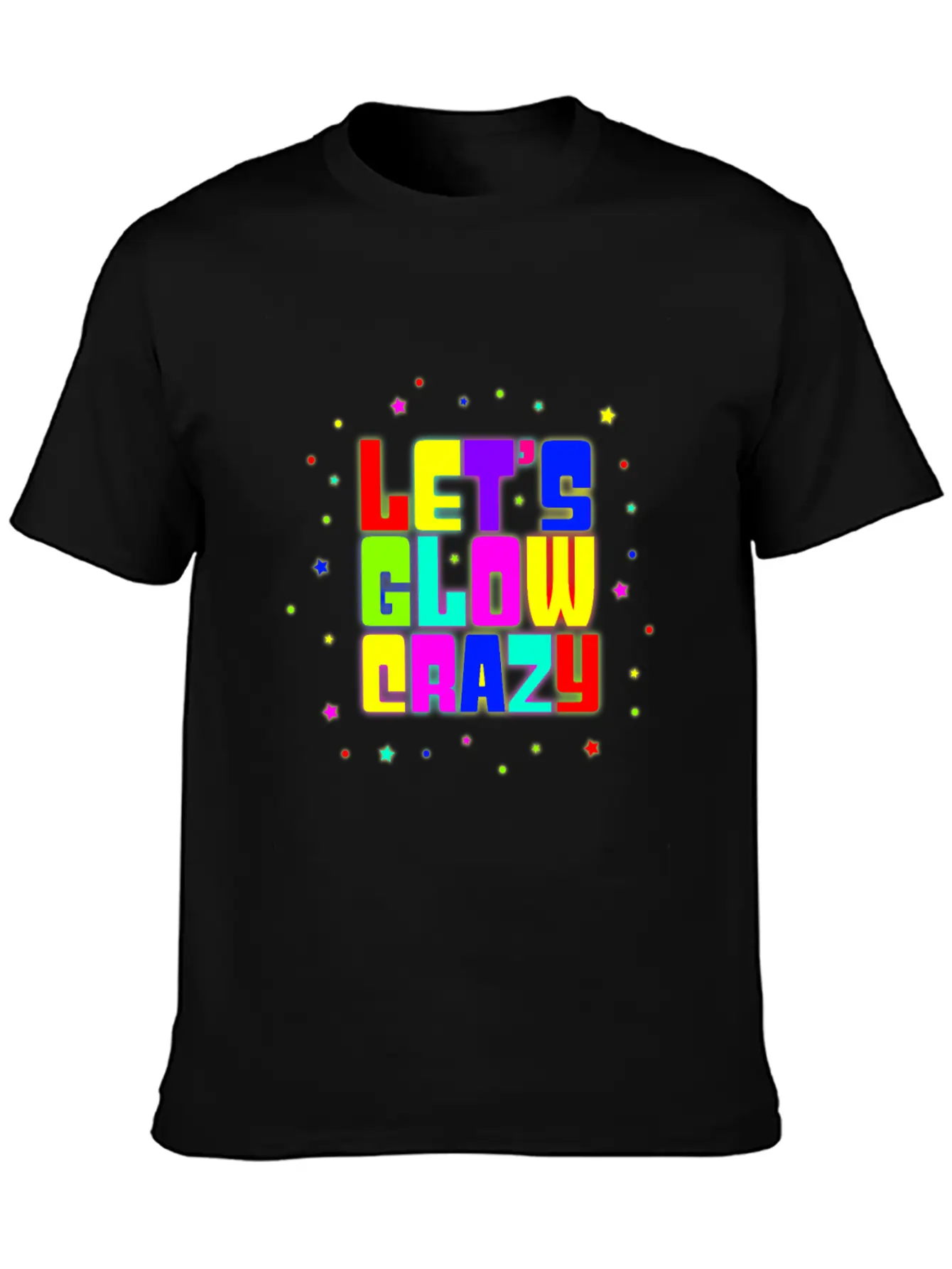 80s Neon Lets Glow Crazy 90s Rave Party Retro Gift Modern Fit Casual T-Shirt – Clean And Versatile Design