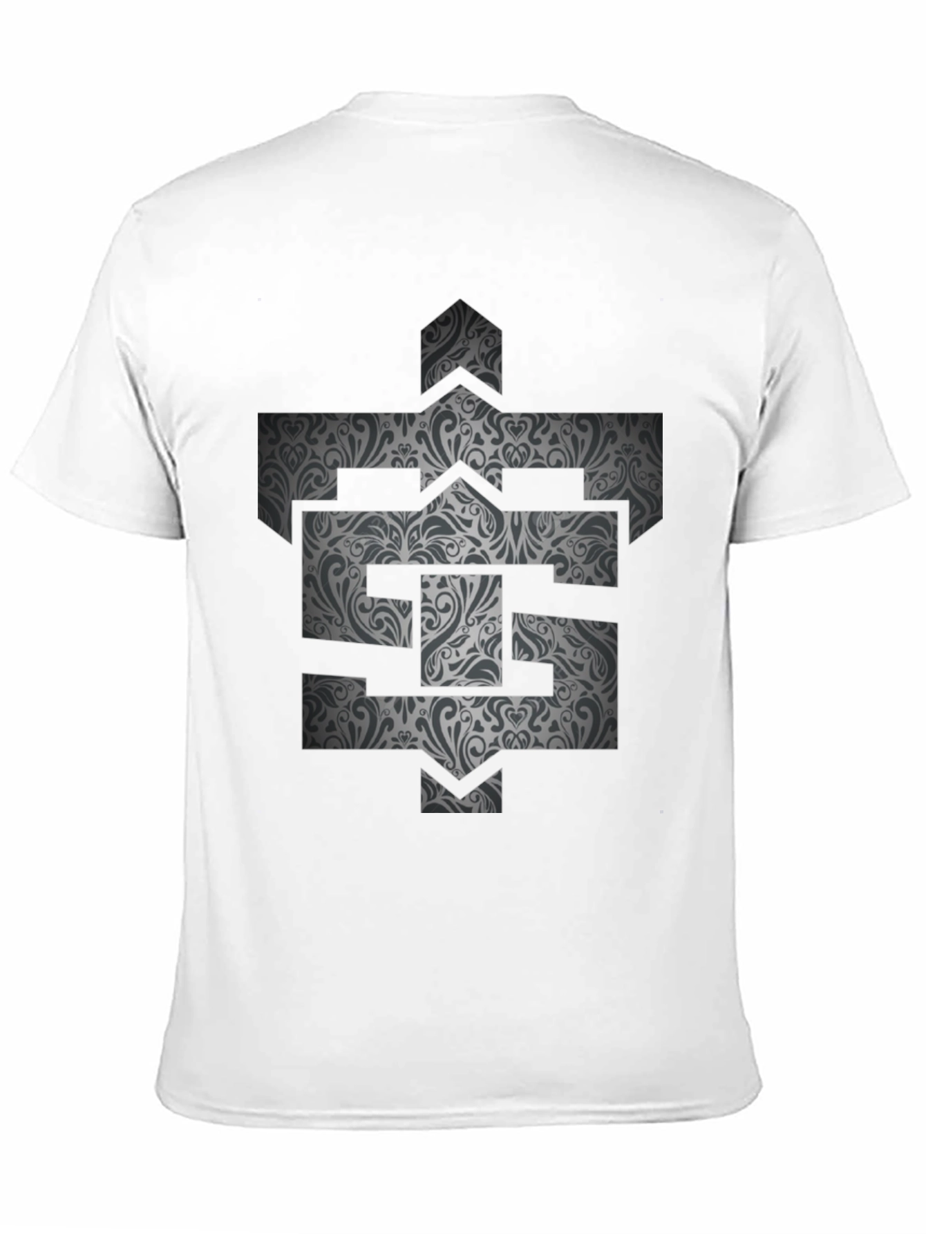 Patterned Initial Graphic Tee - Black