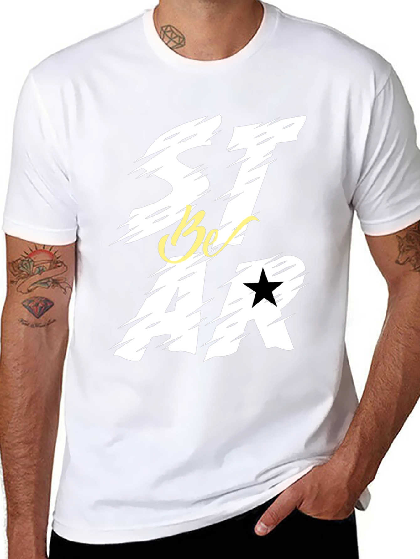 Be a Star Graphic Print Black T-Shirt