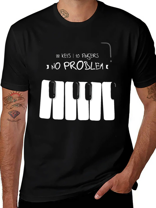 88 Keys 10 Fingers Piano Music Teacher Musician Lightweight Cotton T-Shirt – Daily Comfort Graphic Shirt