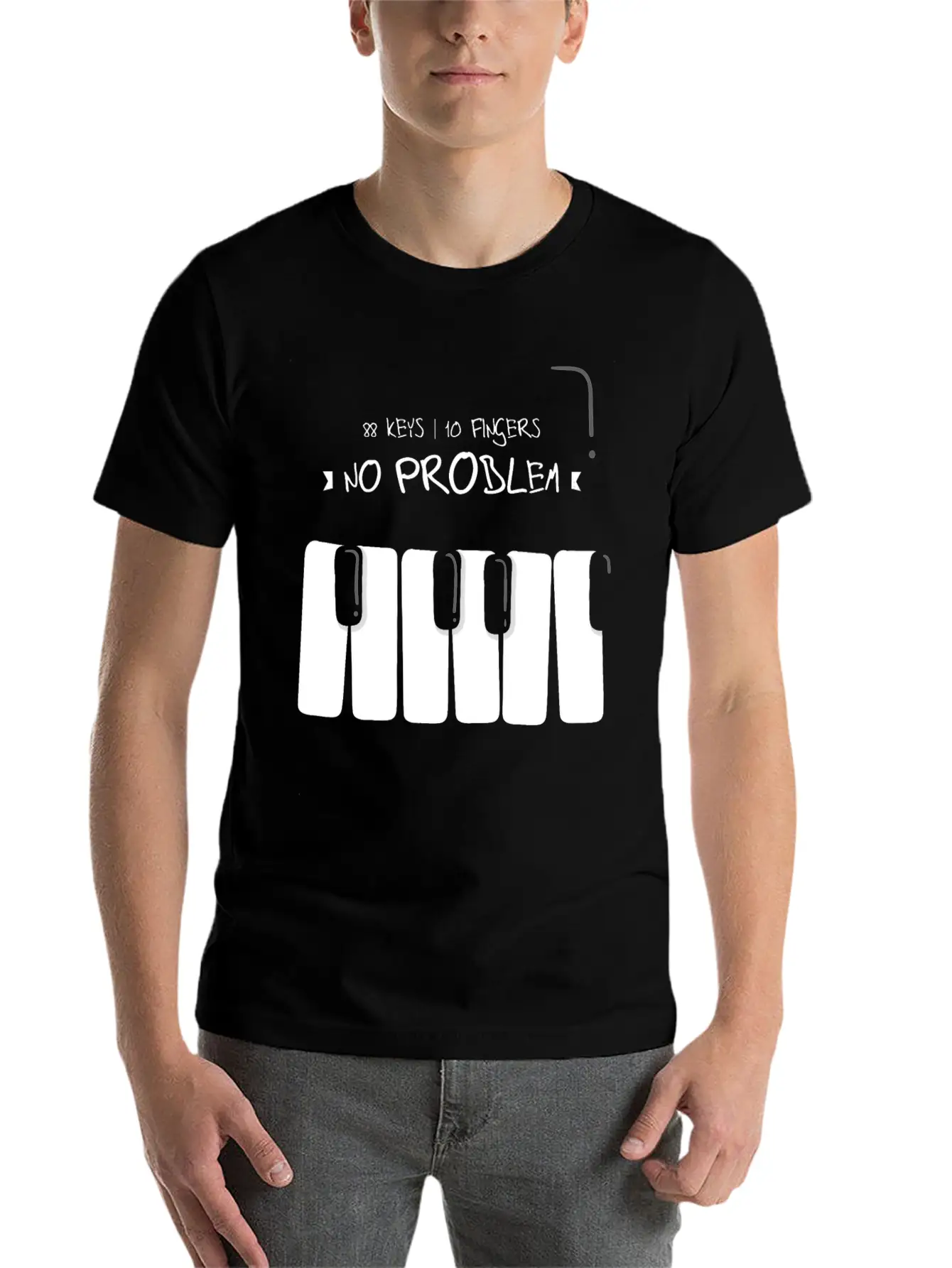 88 Keys 10 Fingers Piano Music Teacher Musician Lightweight Cotton T-Shirt – Daily Comfort Graphic Shirt