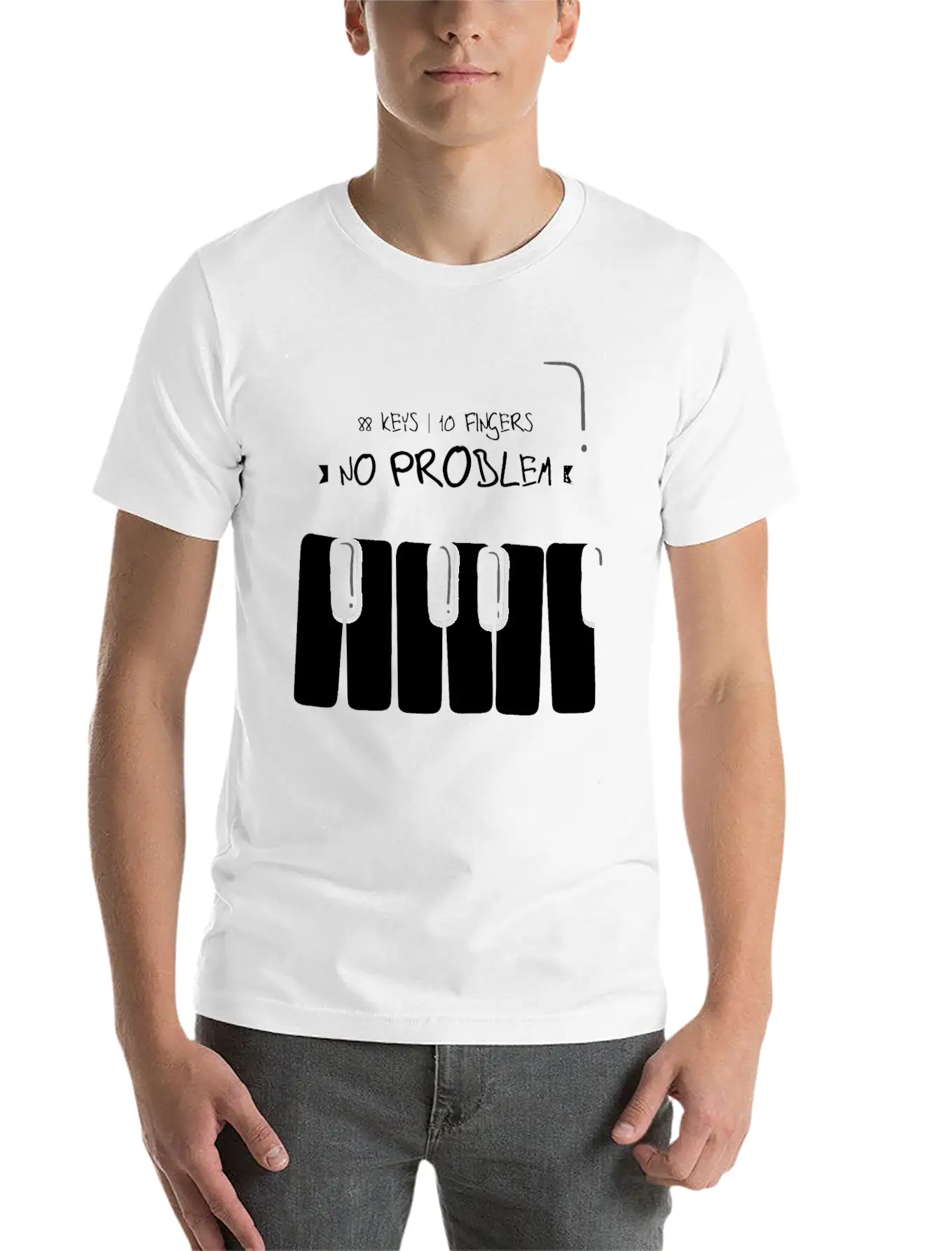 88 Keys 10 Fingers Piano Music Teacher Musician Lightweight Cotton T-Shirt – Daily Comfort Graphic Shirt
