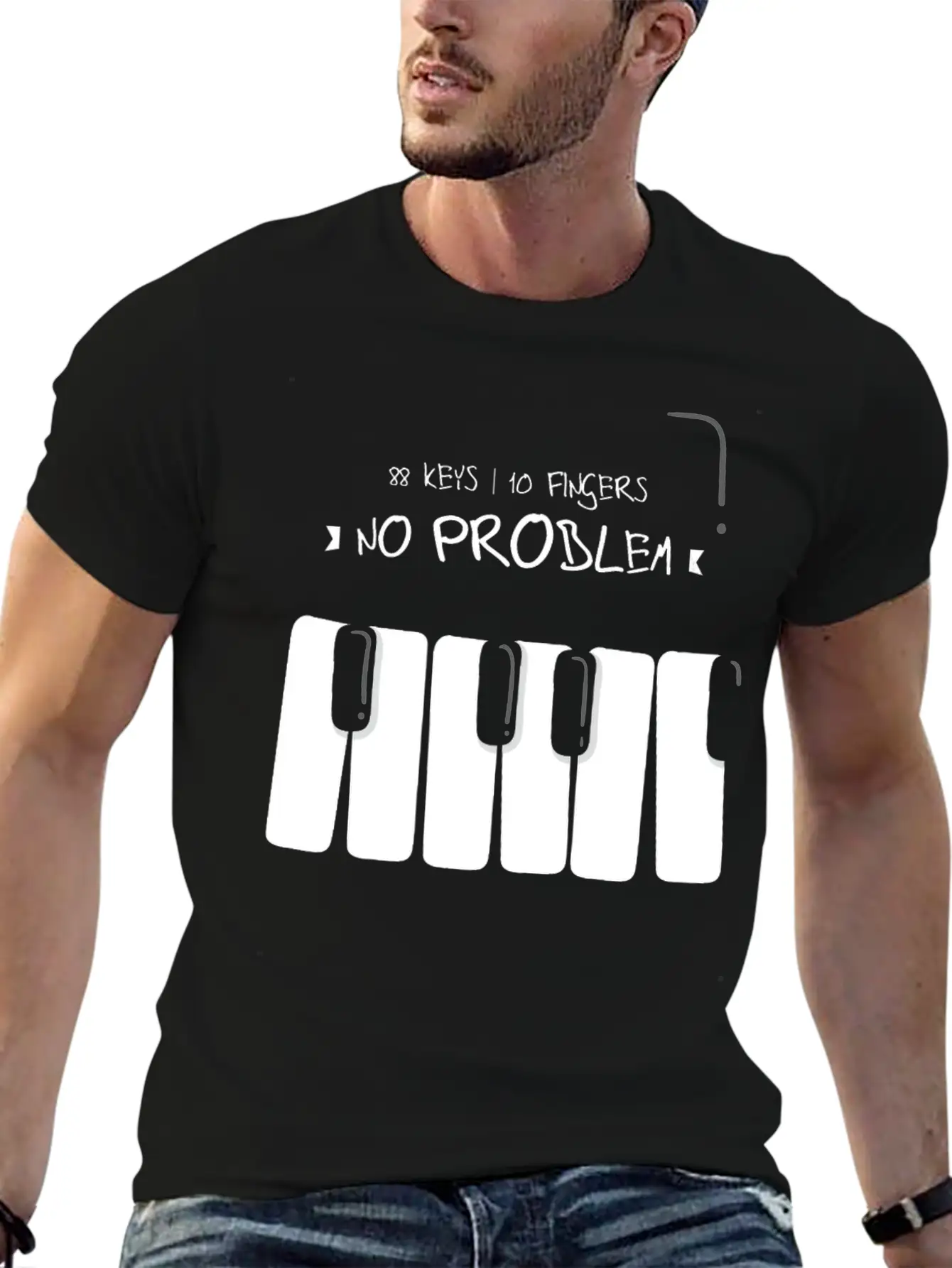 88 Keys 10 Fingers Piano Music Teacher Musician Lightweight Cotton T-Shirt – Daily Comfort Graphic Shirt
