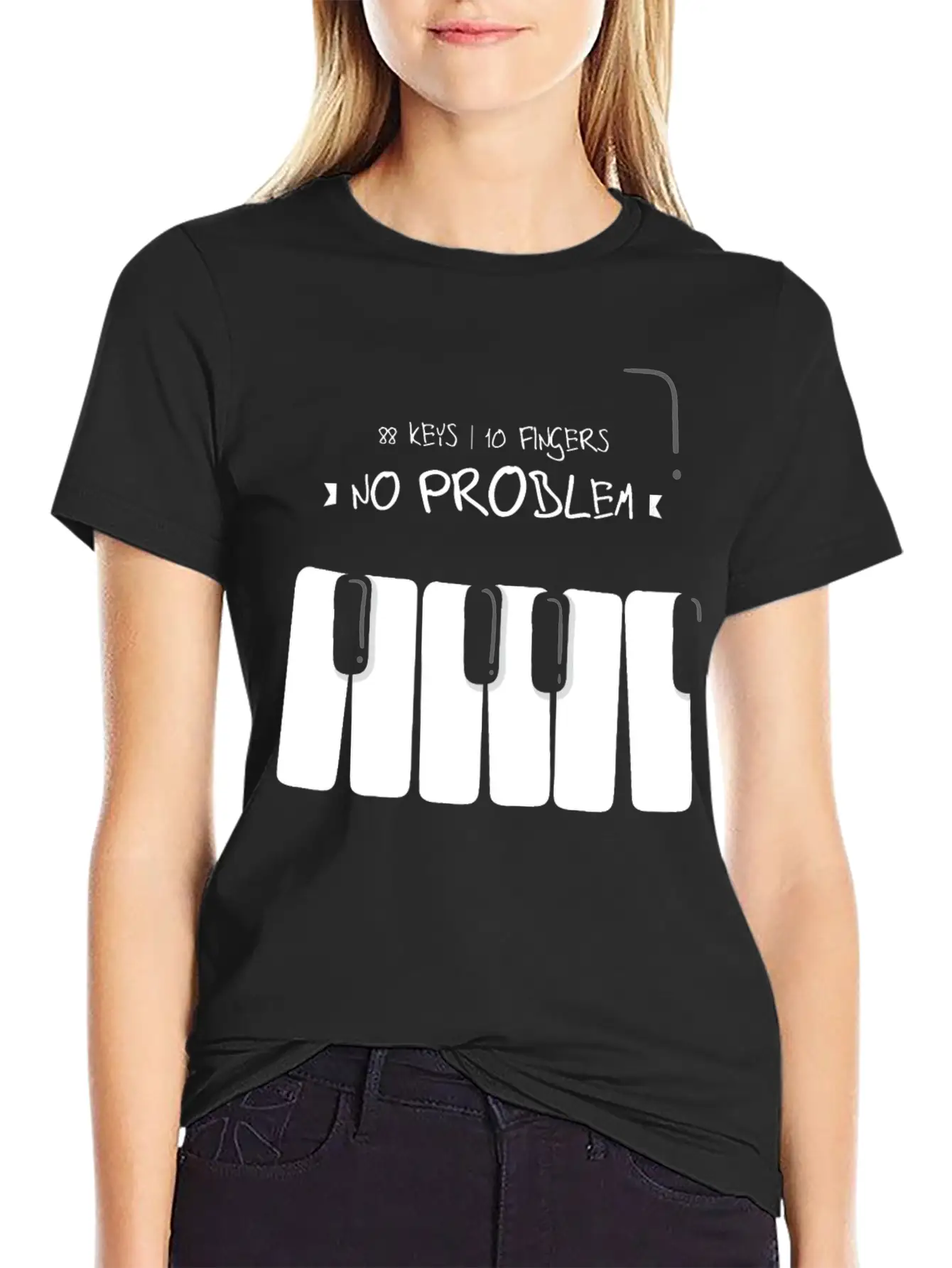 88 Keys 10 Fingers Piano Music Teacher Musician Lightweight Cotton T-Shirt – Daily Comfort Graphic Shirt