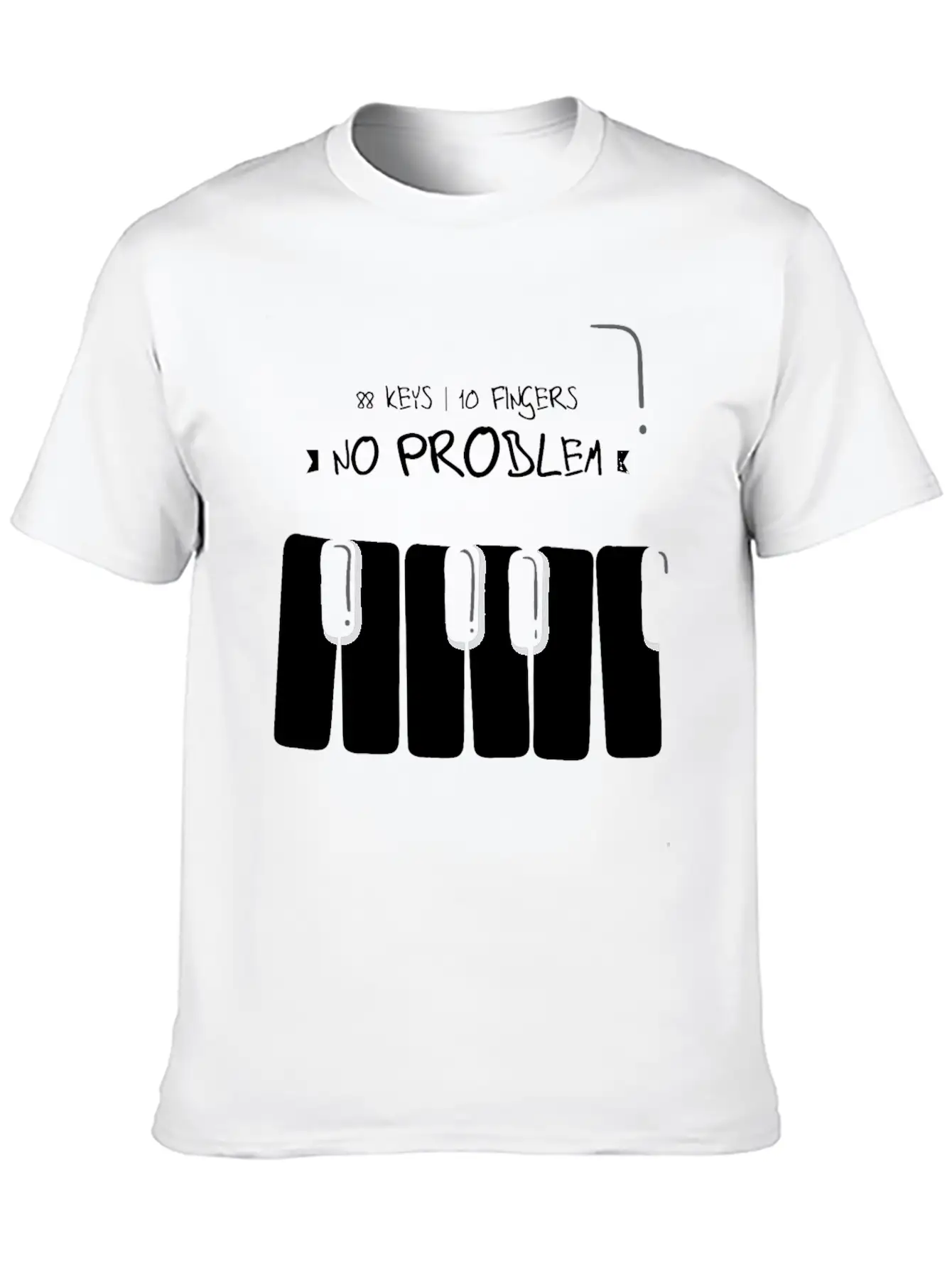 88 Keys 10 Fingers Piano Music Teacher Musician Lightweight Cotton T-Shirt – Daily Comfort Graphic Shirt