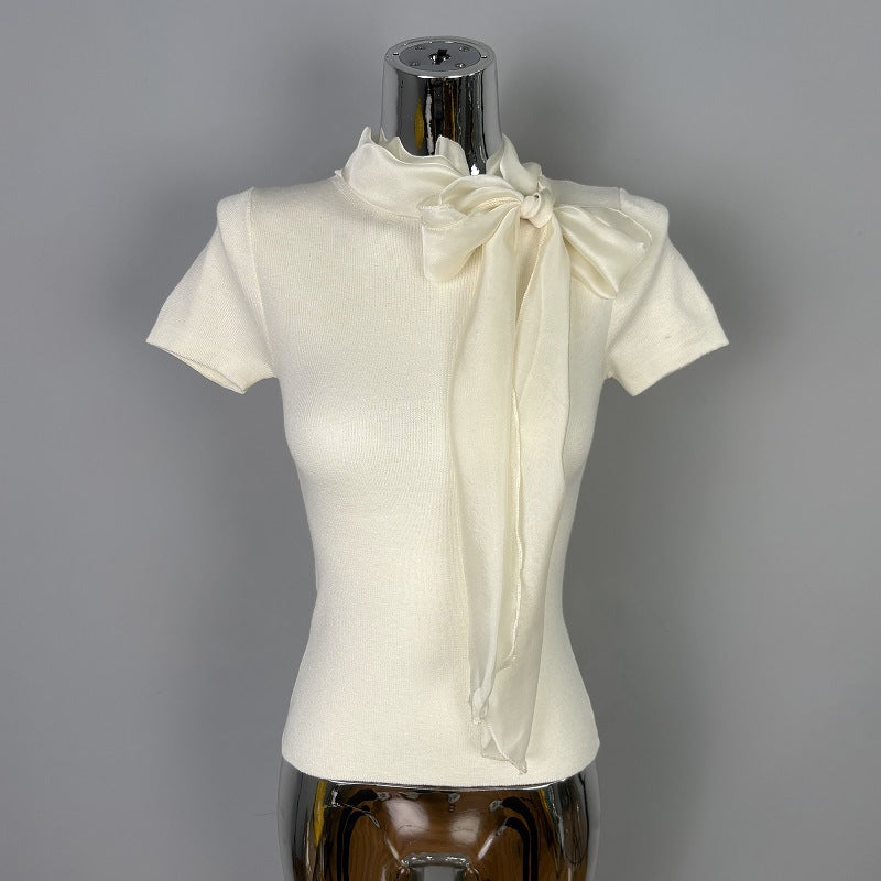 Bow top short sleeved t-shirt for women