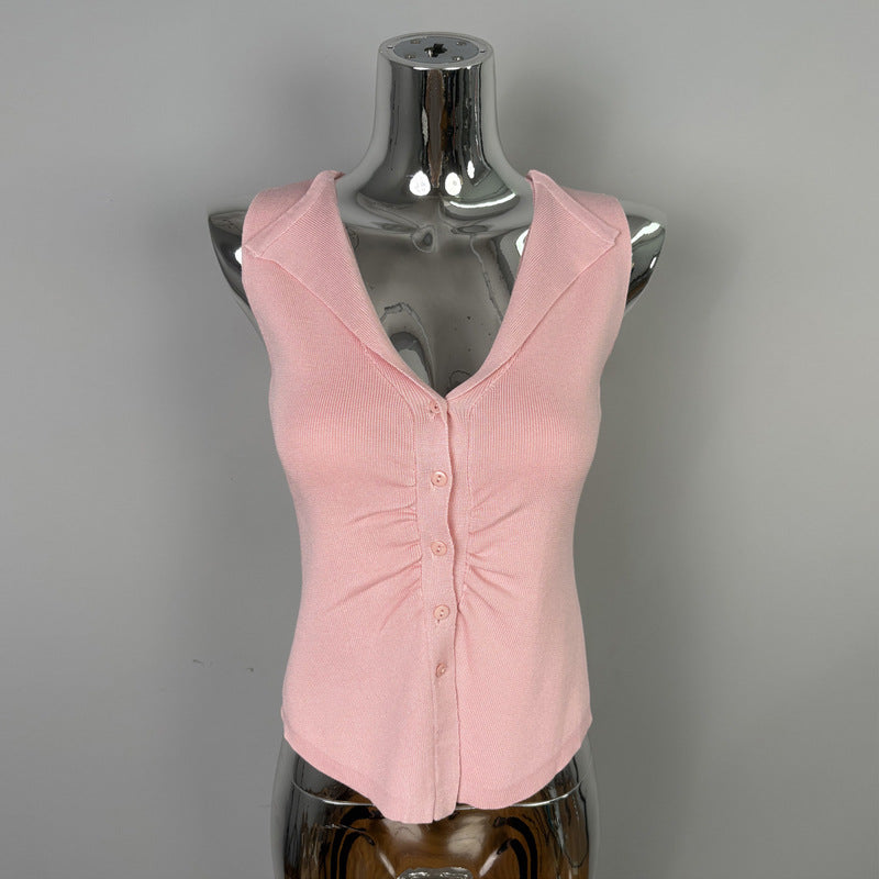 Pleated Sleeveless Top for Women