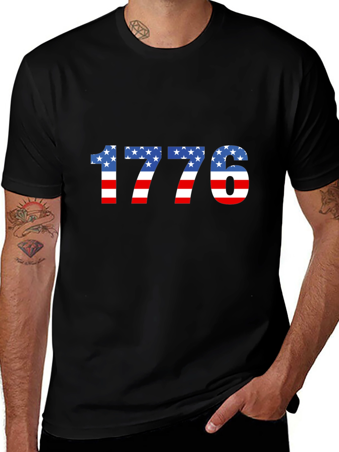 1776 USA Flag Graphic Tee - Patriotic Pride
