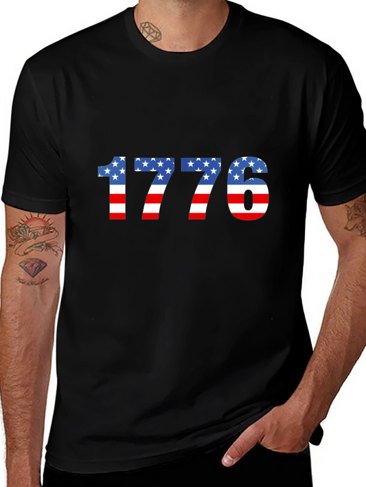 1776 USA Flag Graphic Tee - Patriotic Pride