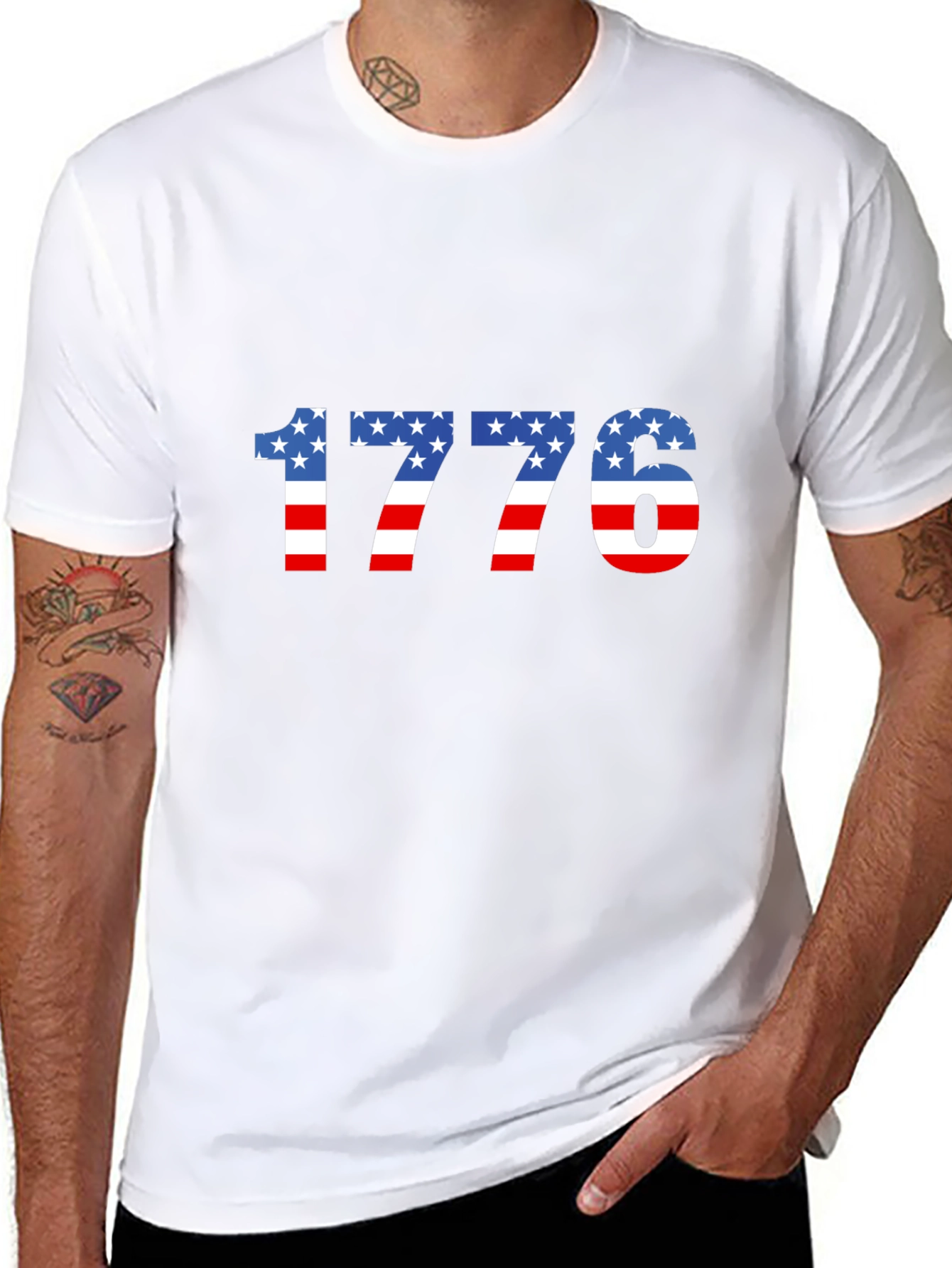 1776 USA Flag Graphic Tee - Patriotic Pride