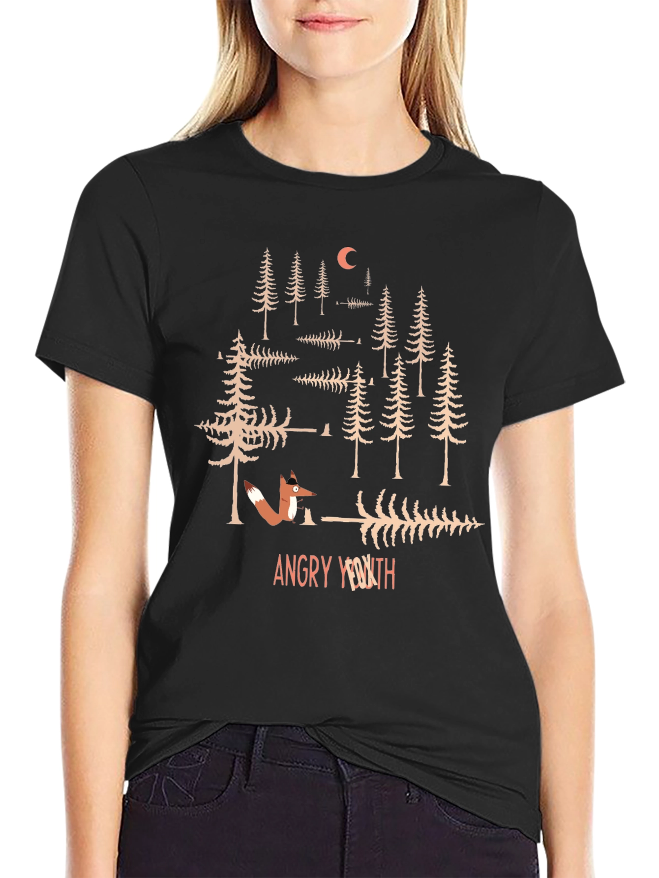 Angry Youth Forest Fox Graphic Tee