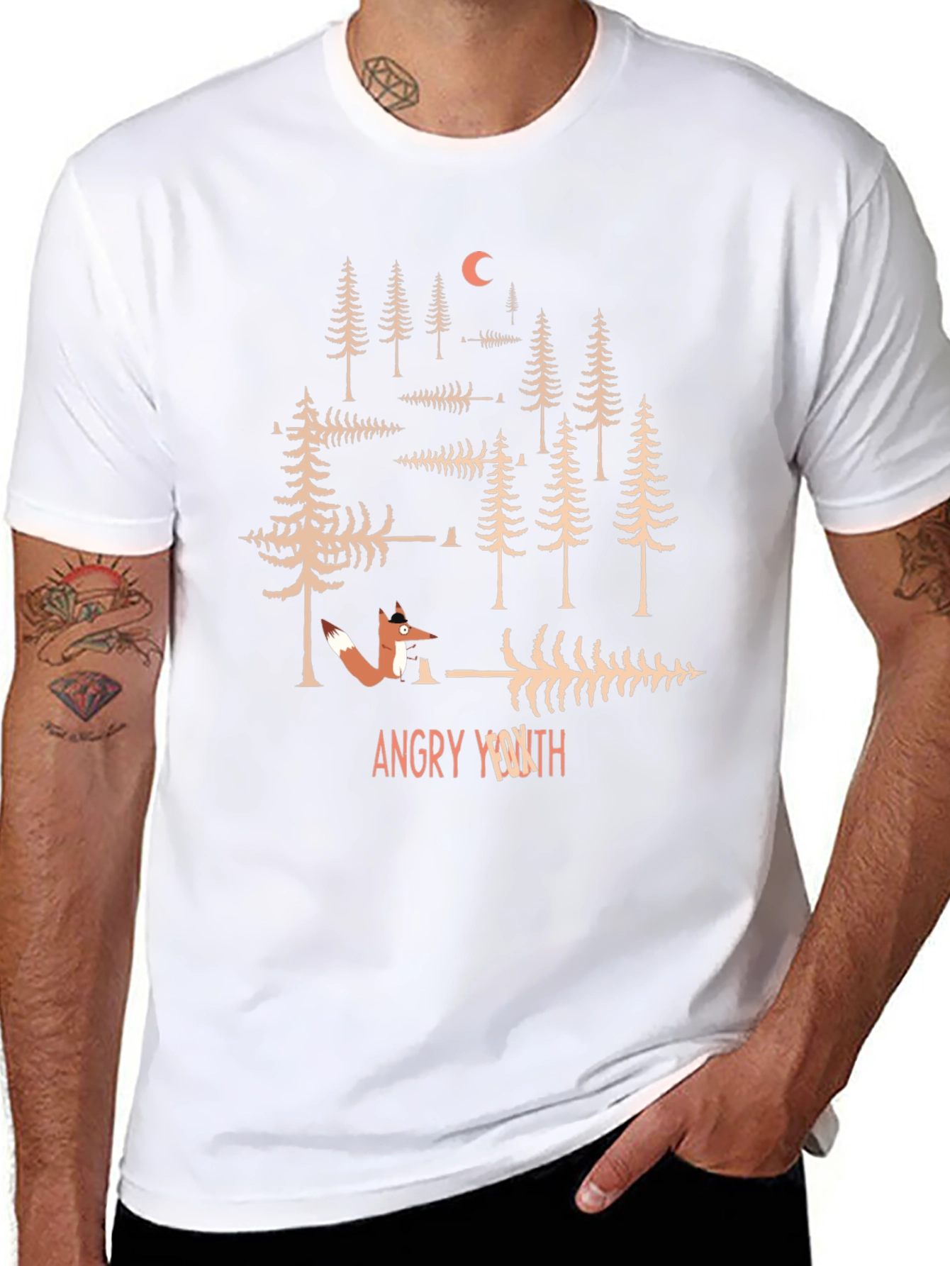 Angry Youth Forest Fox Graphic Tee