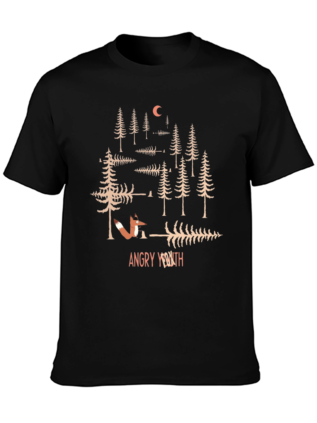 Angry Youth Forest Fox Graphic Tee