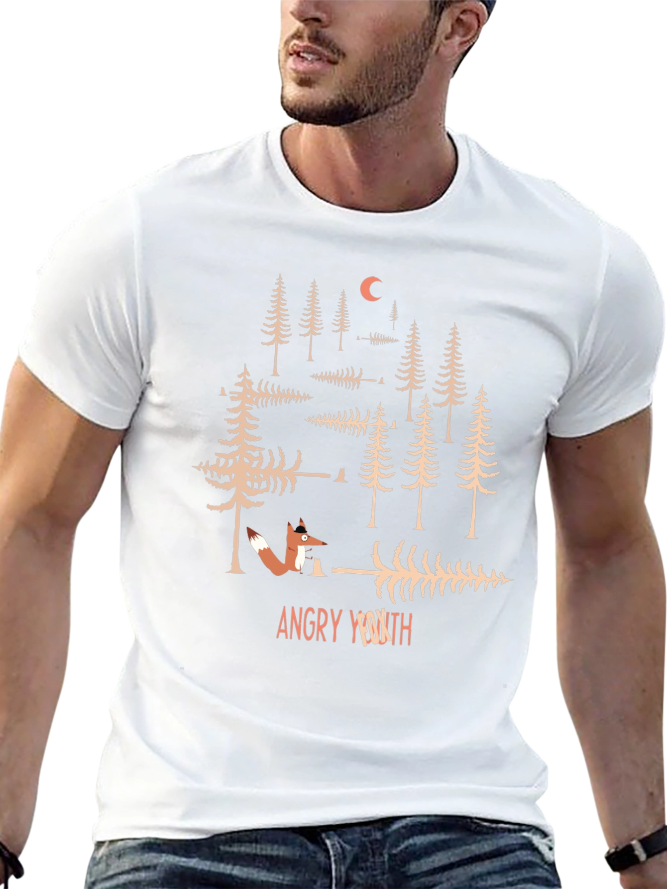 Angry Youth Forest Fox Graphic Tee