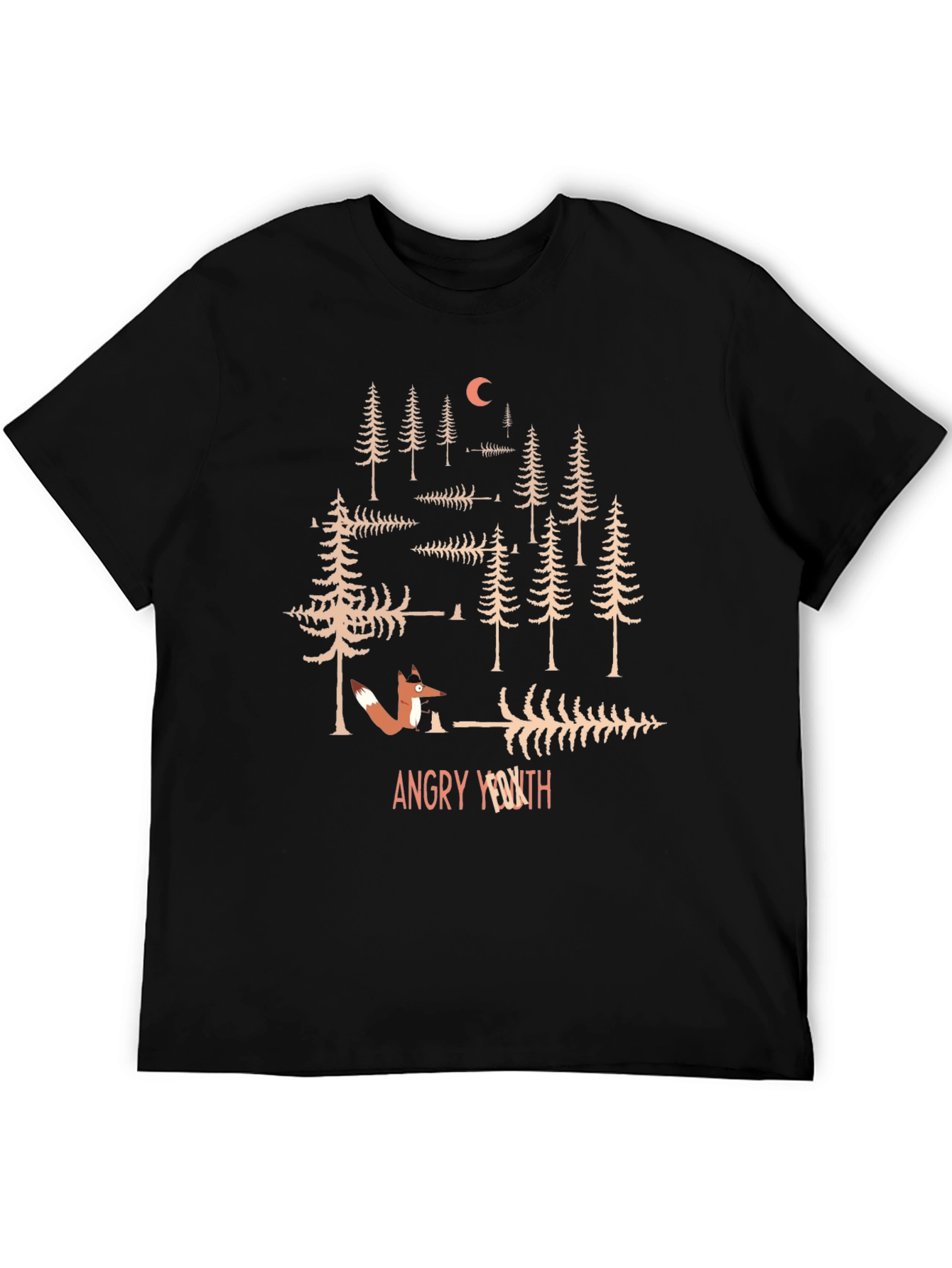 Angry Youth Forest Fox Graphic Tee