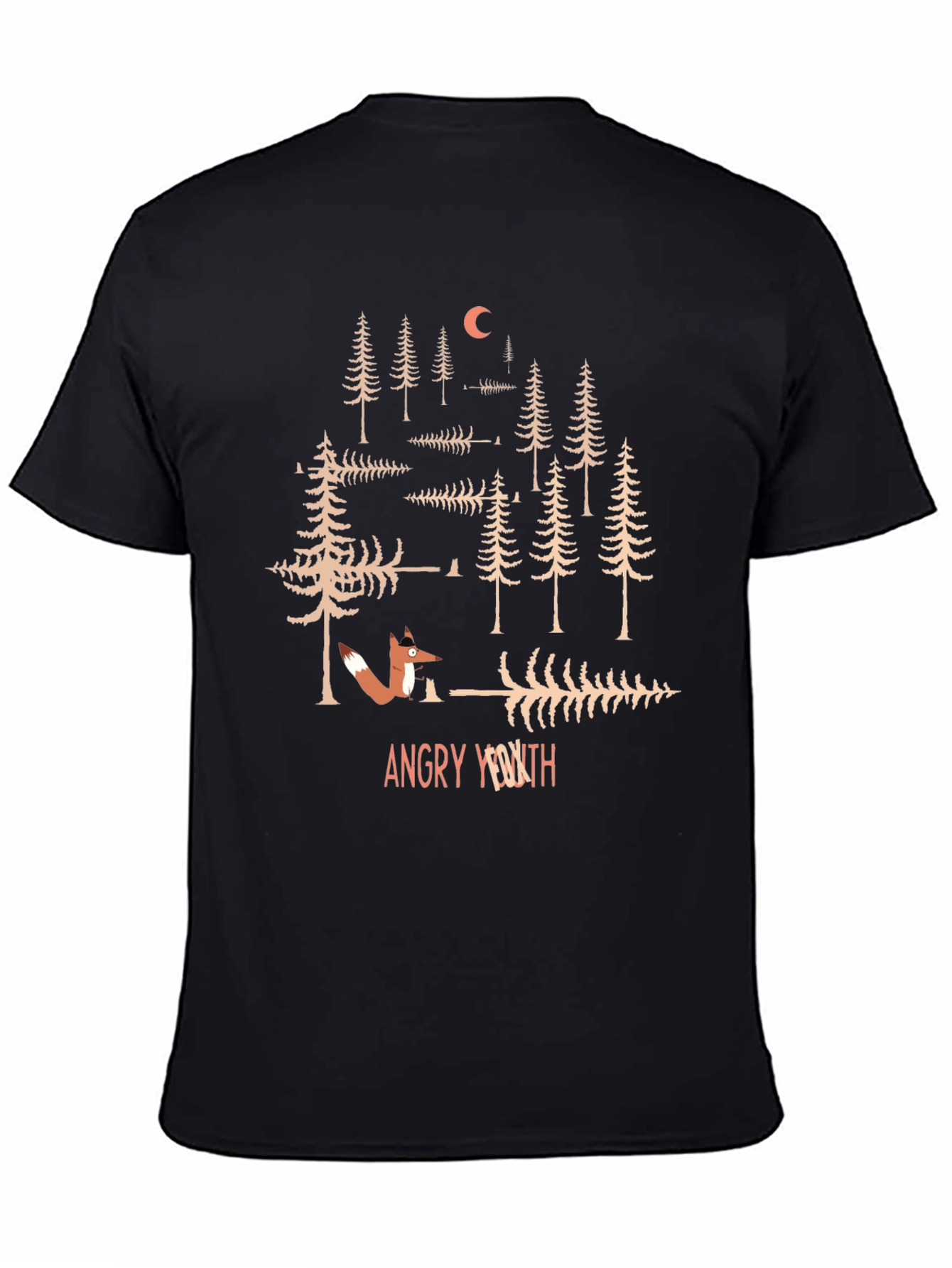 Angry Youth Forest Fox Graphic Tee