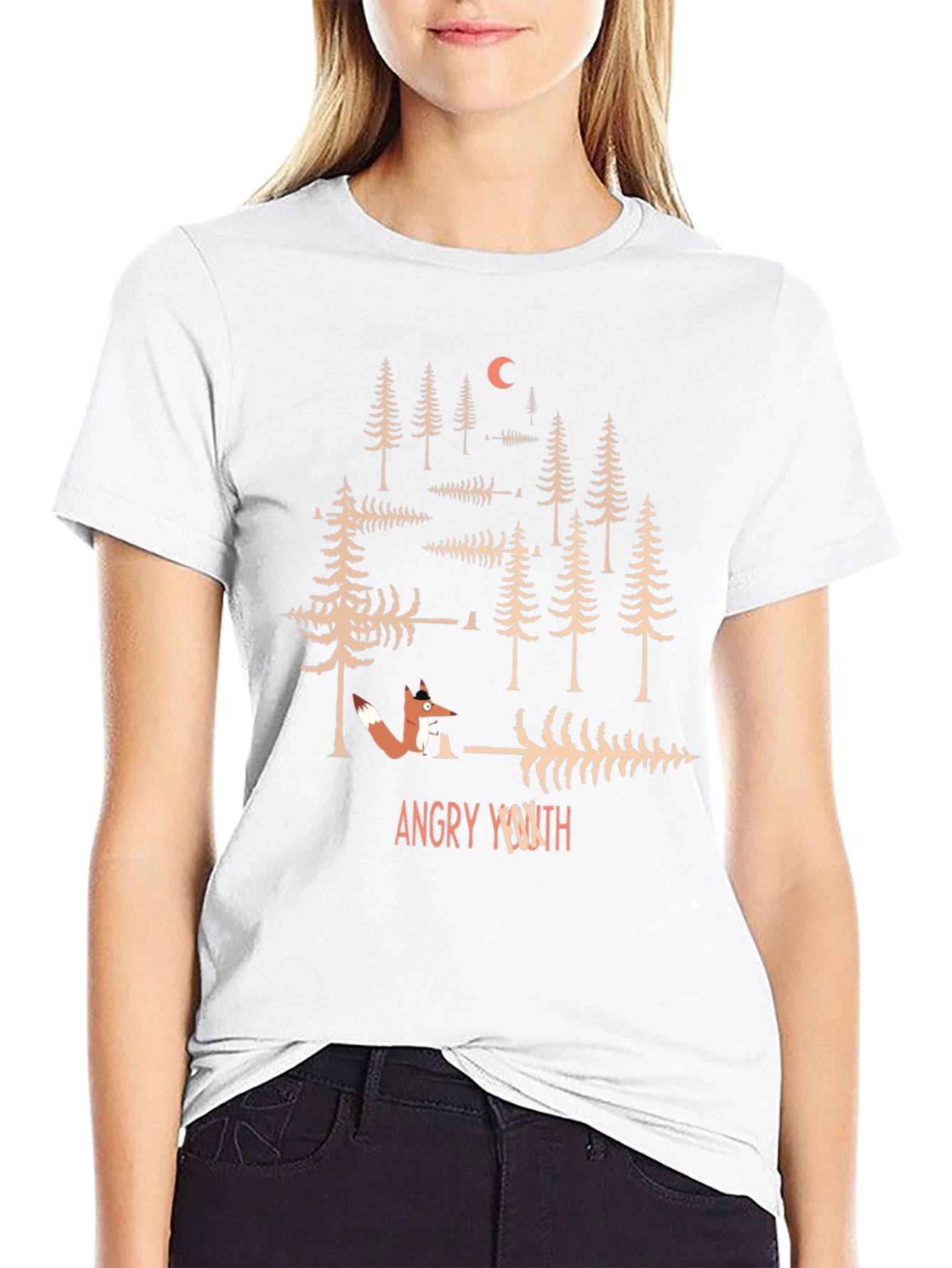 Angry Youth Forest Fox Graphic Tee