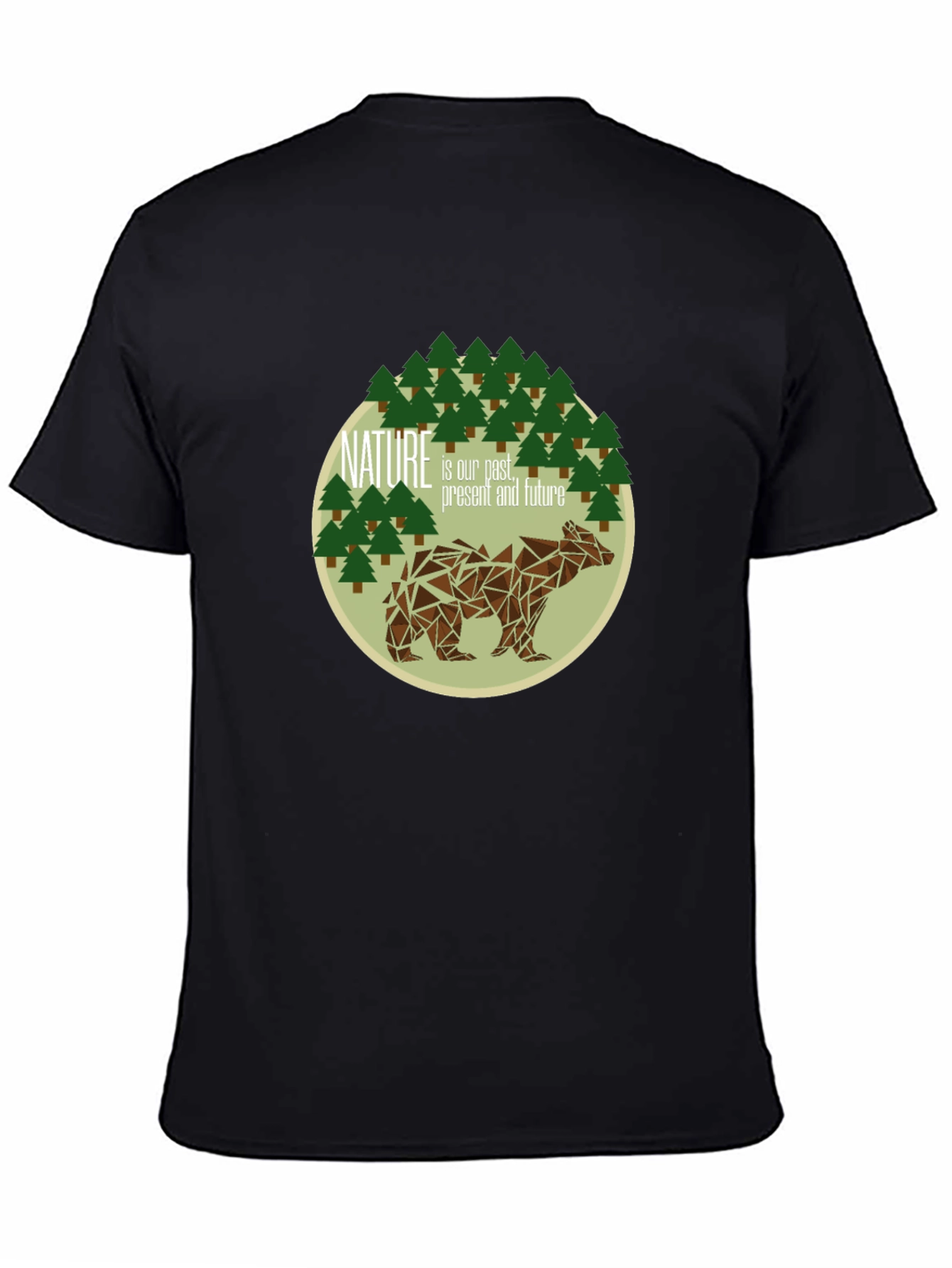 Nature Bear Graphic Tee - Black Soft Cotton