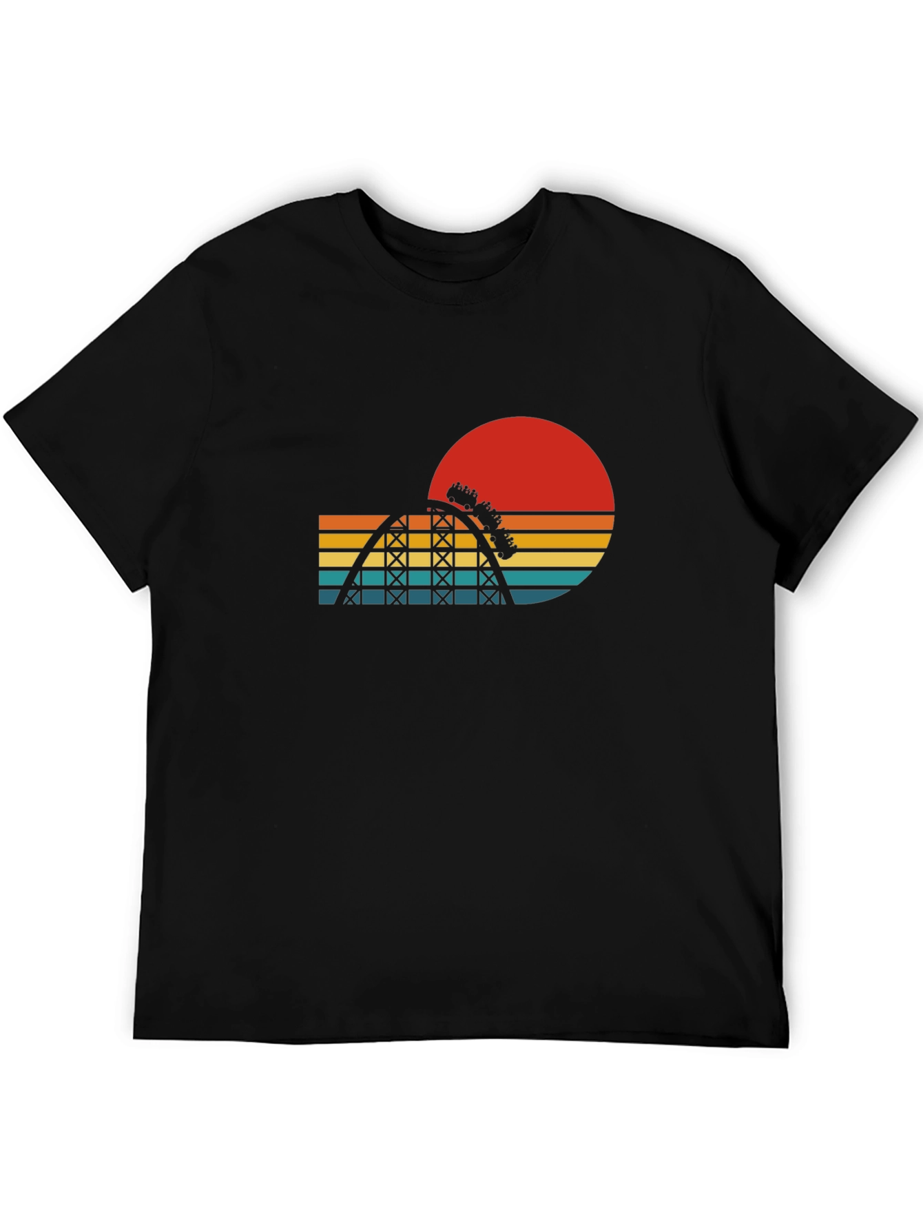 Retro Roller Coaster Sunset Graphic Tee