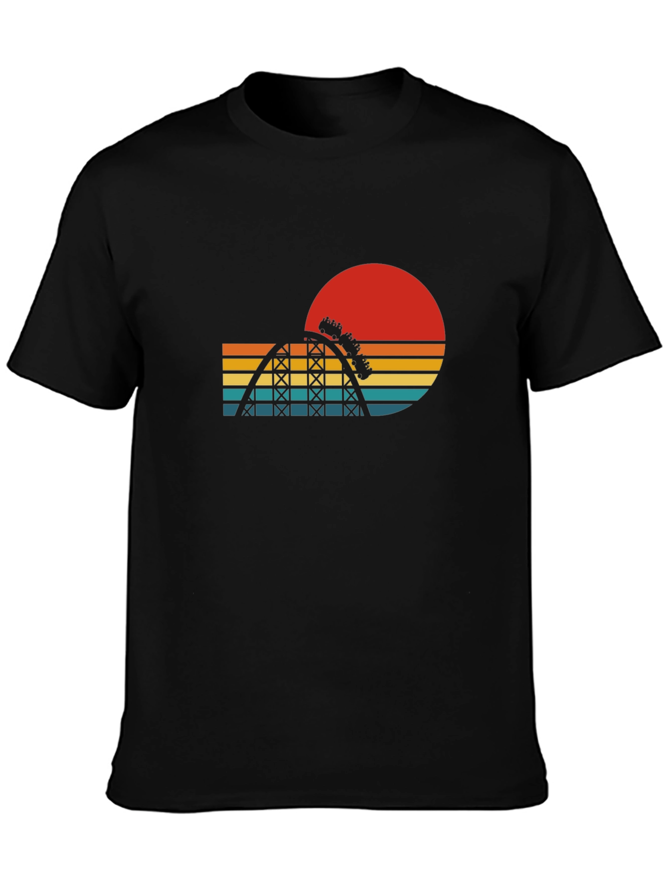 Retro Roller Coaster Sunset Graphic Tee