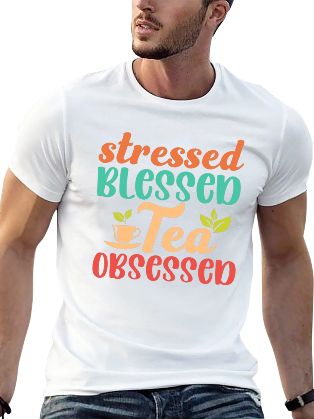 Stressed Blessed Tea Obsessed Graphic Tee