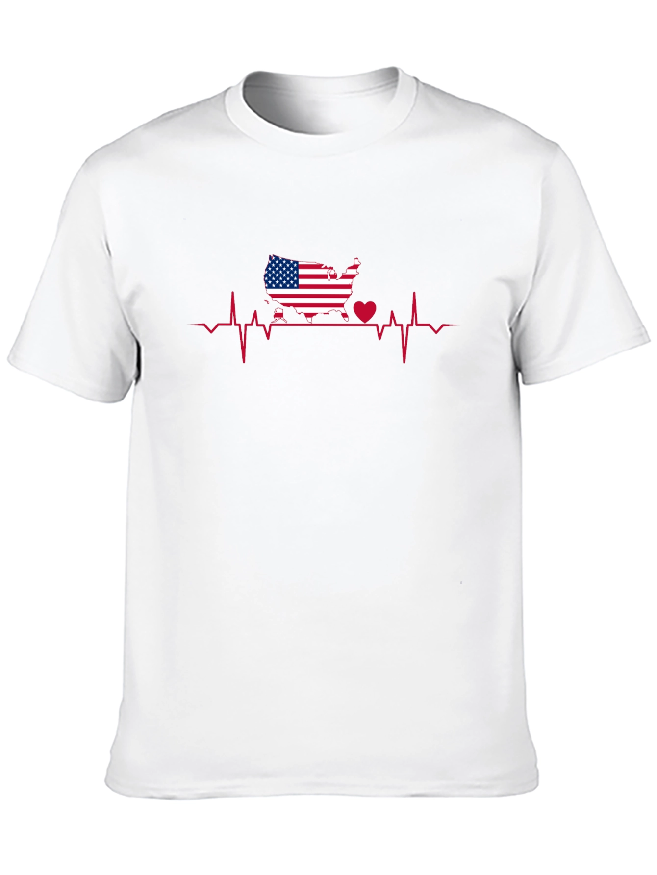 USA Heartbeat Graphic T-Shirt - Black