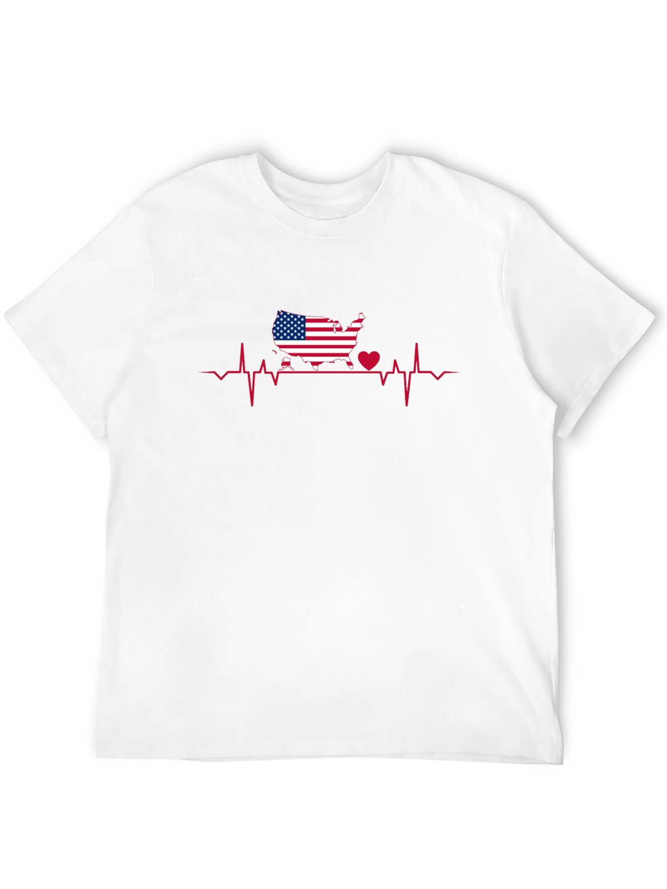 USA Heartbeat Graphic T-Shirt - Black