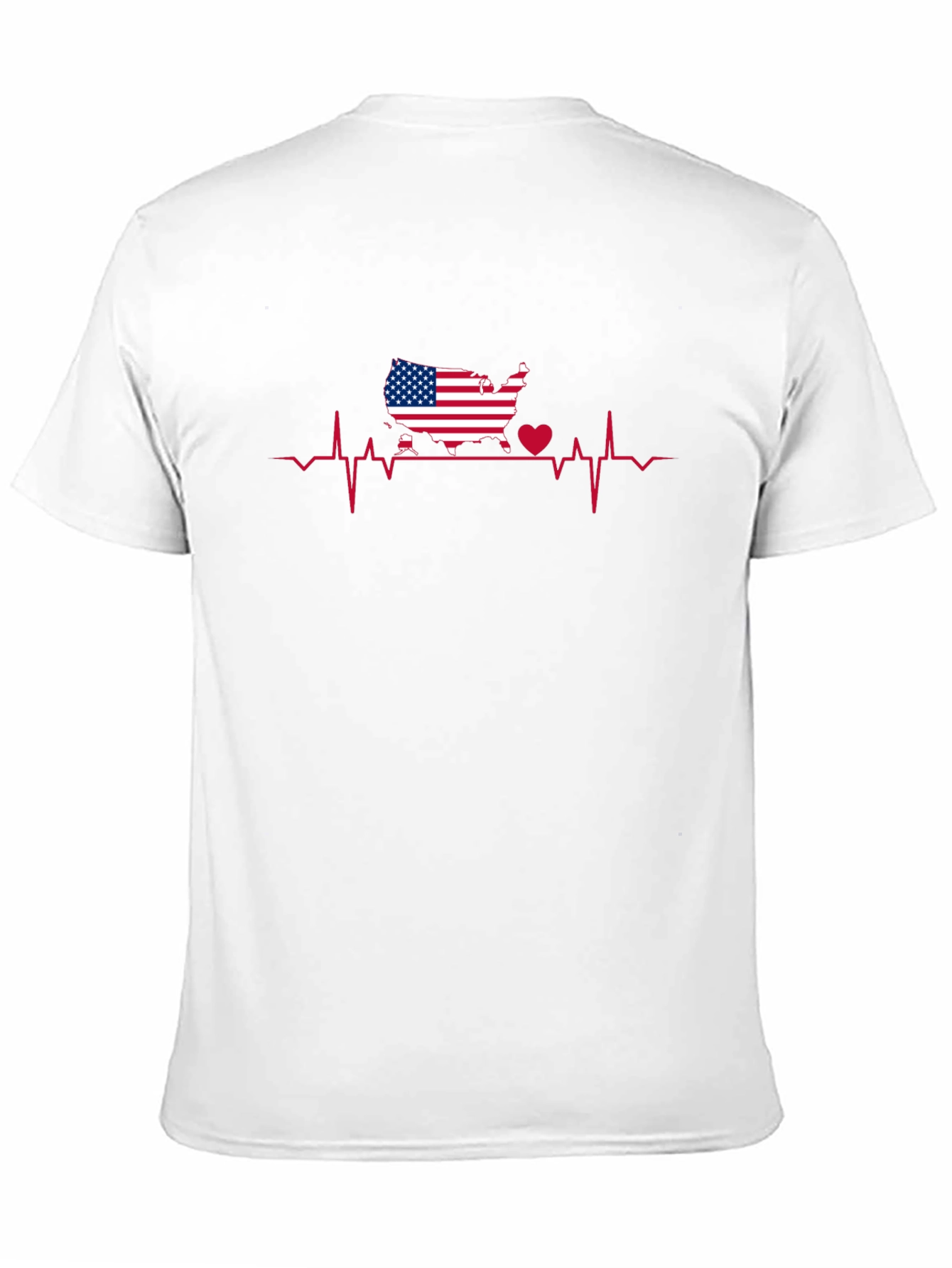 USA Heartbeat Graphic T-Shirt - Black