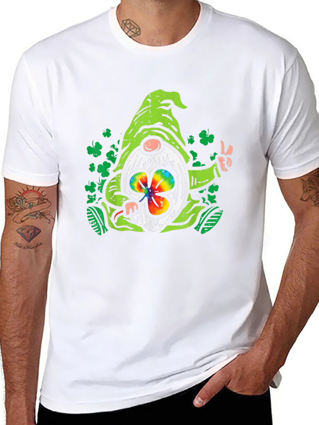 St. Patricks Day Gnome Black T-Shirt