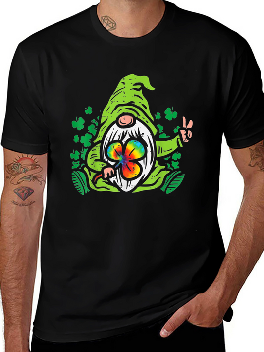 St. Patricks Day Gnome Black T-Shirt