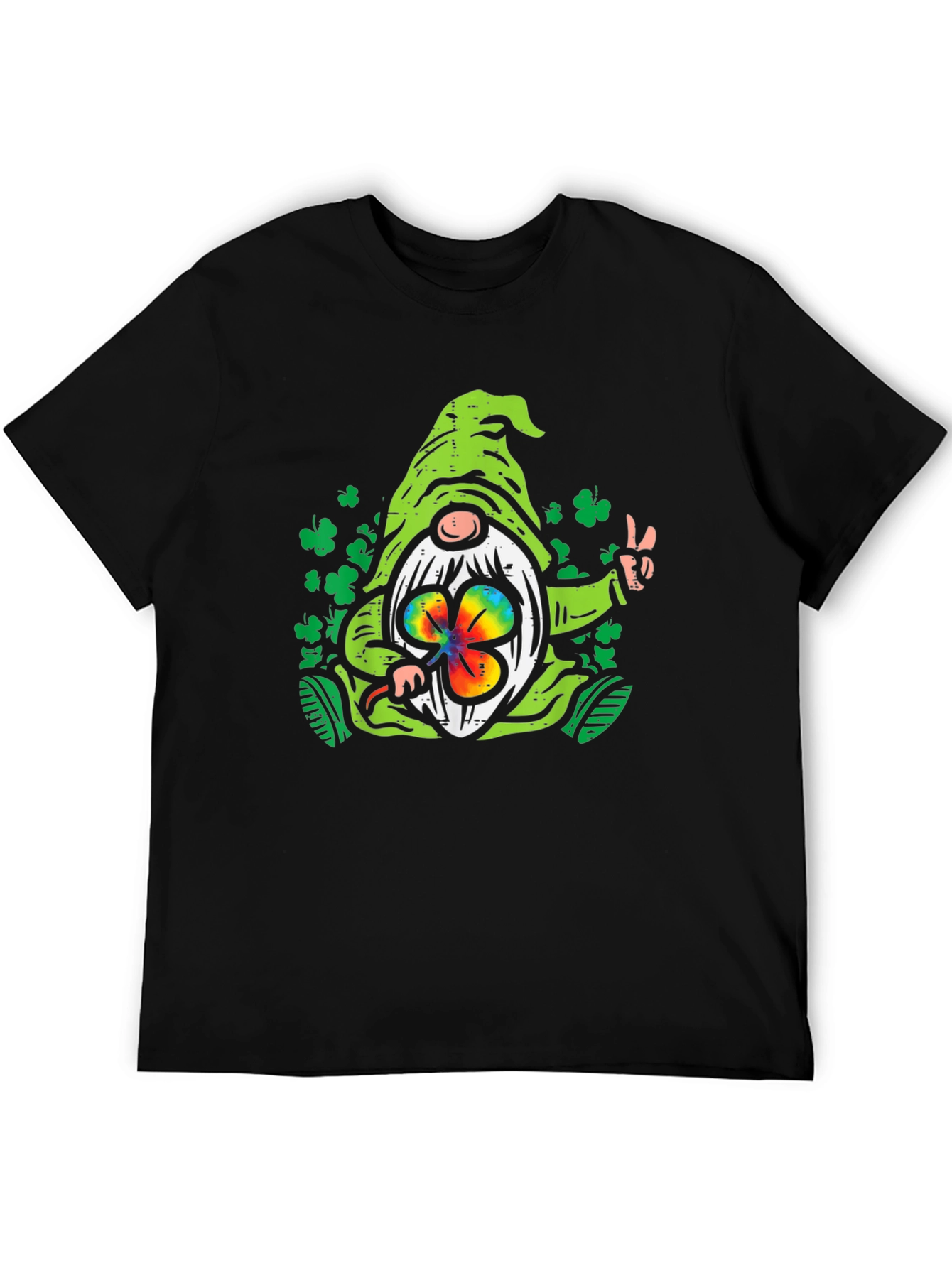 St. Patricks Day Gnome Black T-Shirt