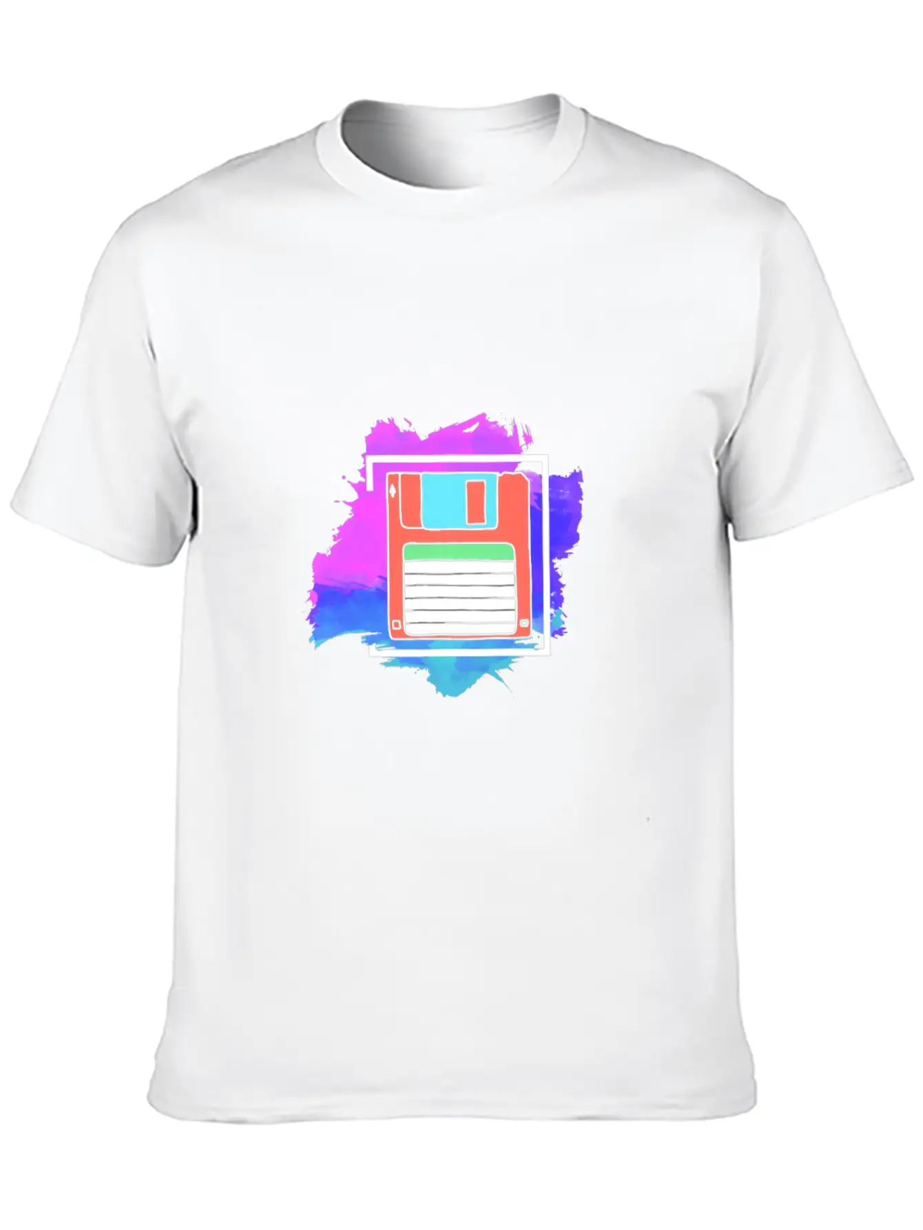 90s Neon Rubic Cube Cassette Tape Lightweight Cotton T-Shirt – Daily Comfort Graphic Shirt