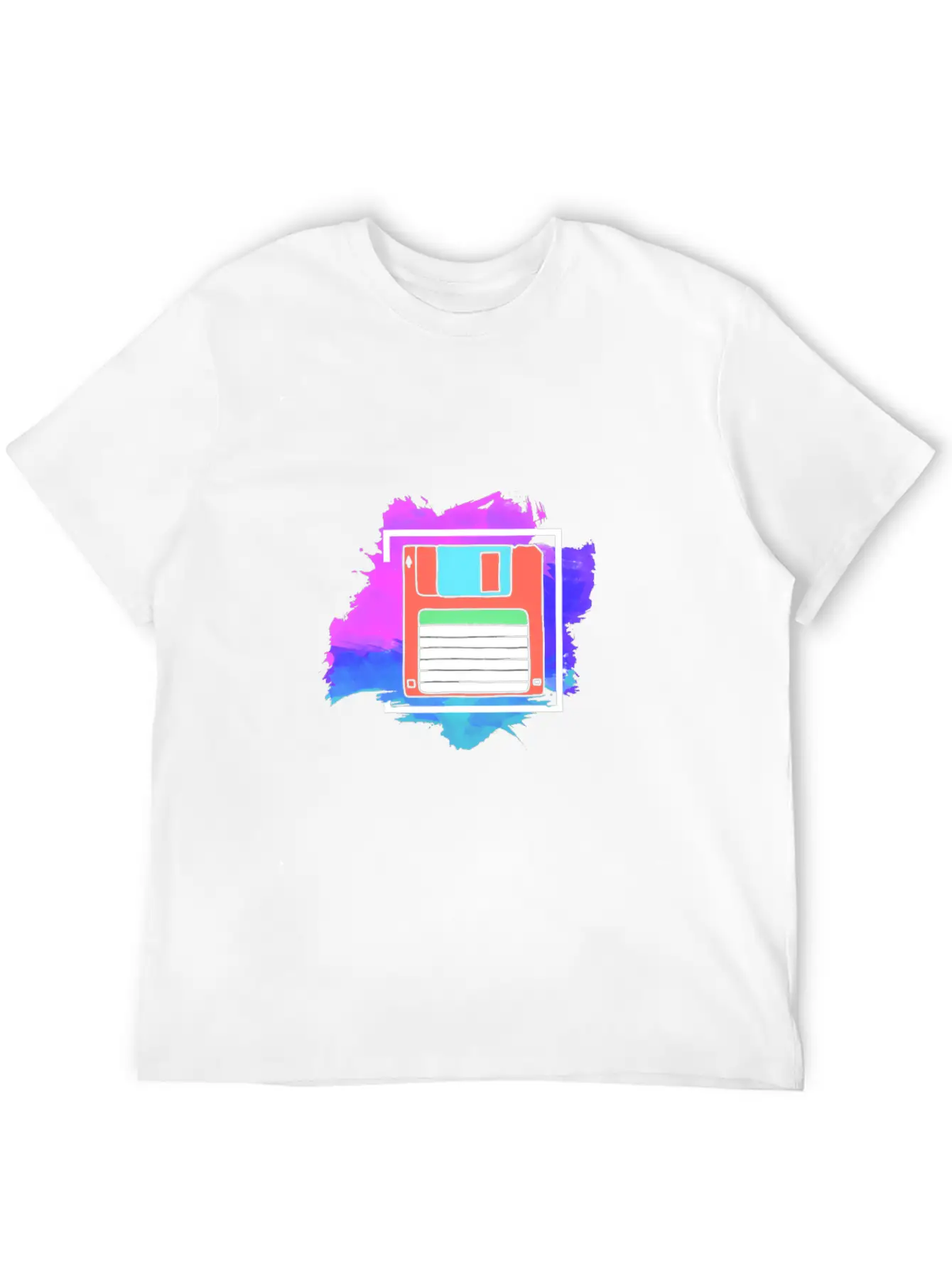 90s Neon Rubic Cube Cassette Tape Lightweight Cotton T-Shirt – Daily Comfort Graphic Shirt
