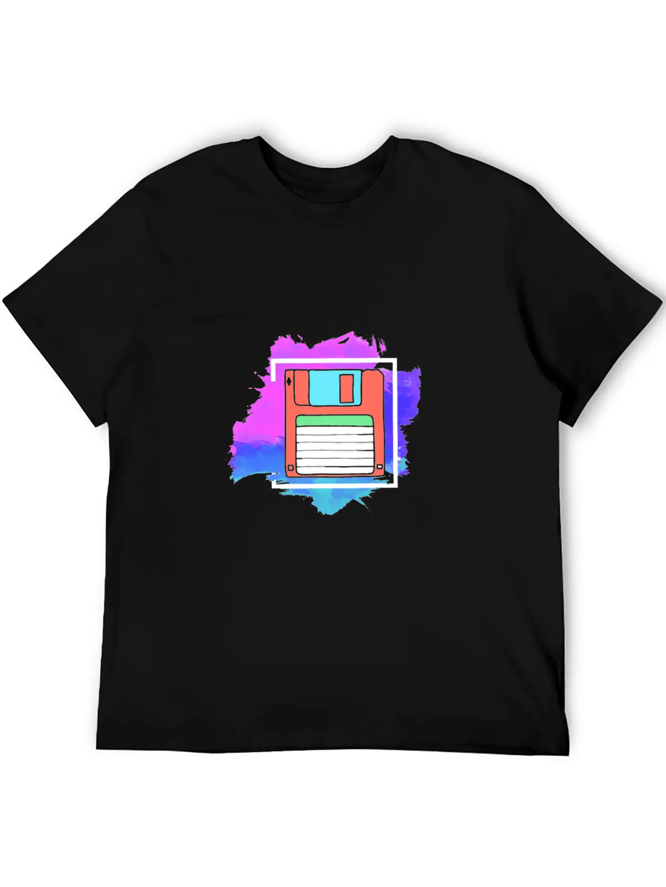 90s Neon Rubic Cube Cassette Tape Lightweight Cotton T-Shirt – Daily Comfort Graphic Shirt