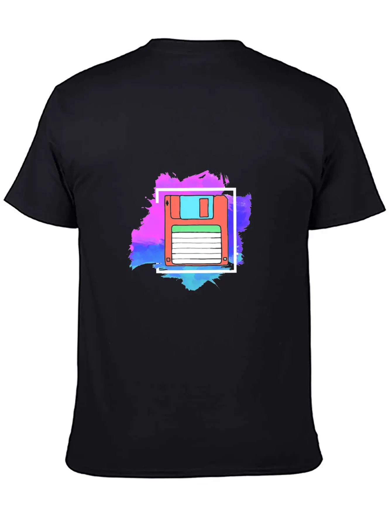 90s Neon Rubic Cube Cassette Tape Lightweight Cotton T-Shirt – Daily Comfort Graphic Shirt