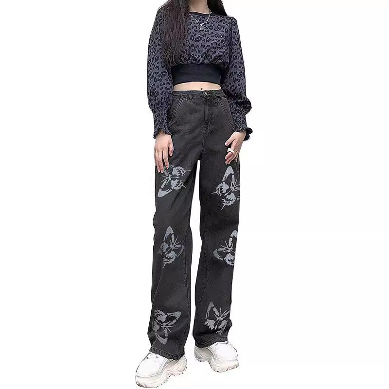 Printed slim fit minimalist jeans for women