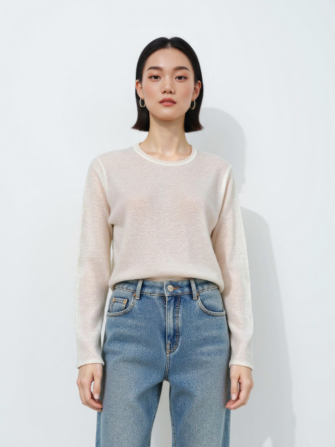 Arrival Regular Shoulder Loose Soft Inner Wear Women's Thin Long Sleeve Versatile Knitwear Base Layer Sweater
