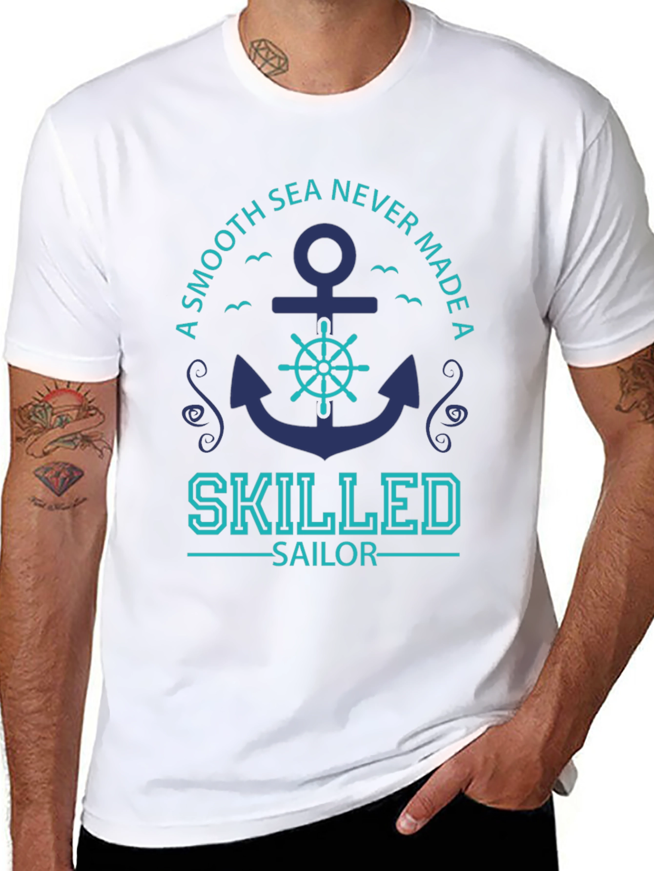 Skilled Sailor Graphic T-Shirt - Black