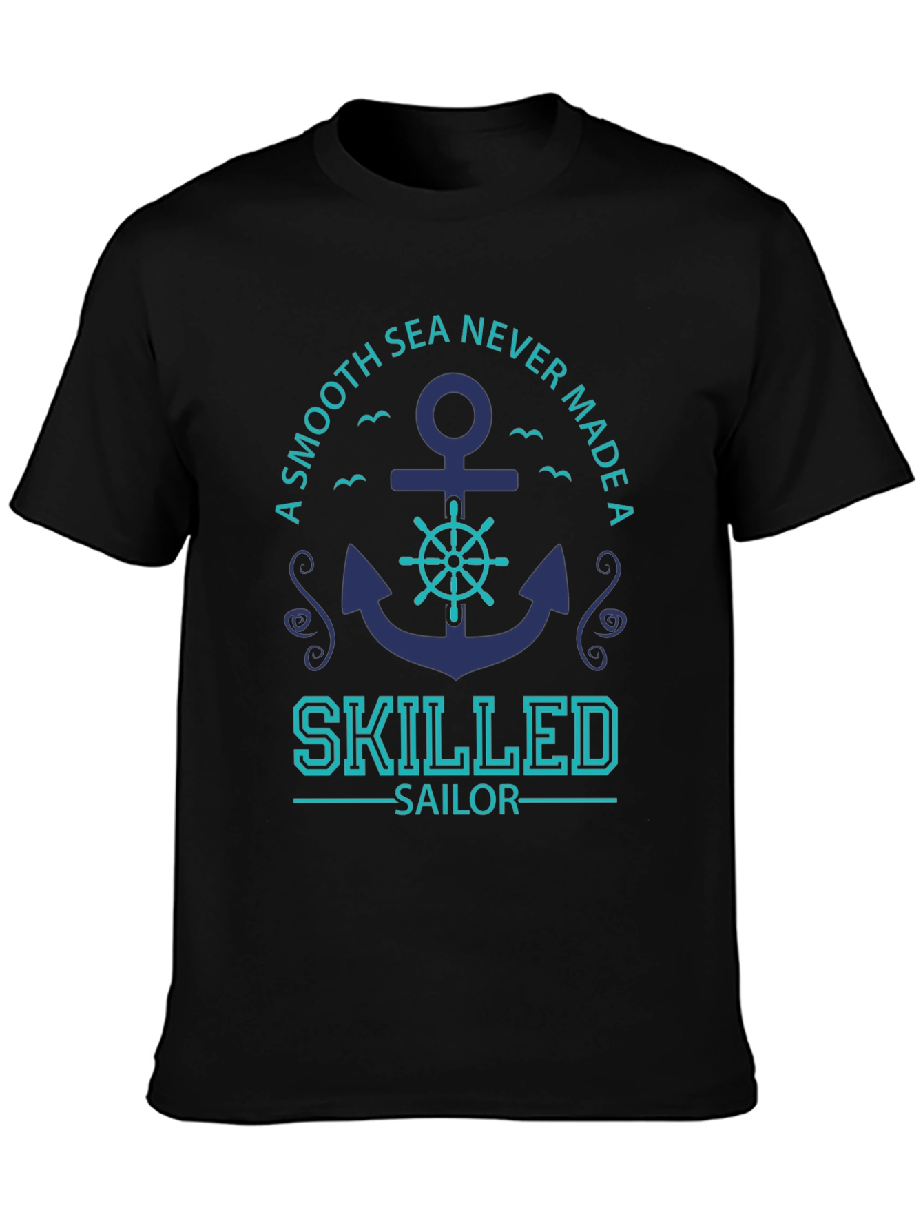 Skilled Sailor Graphic T-Shirt - Black