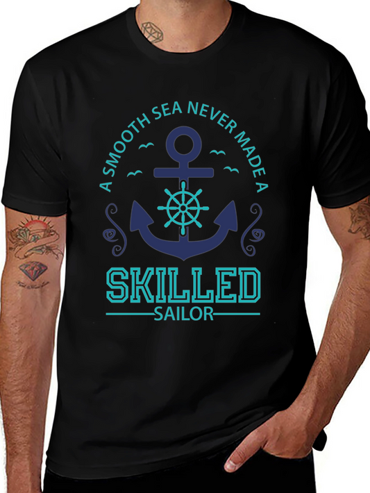 Skilled Sailor Graphic T-Shirt - Black