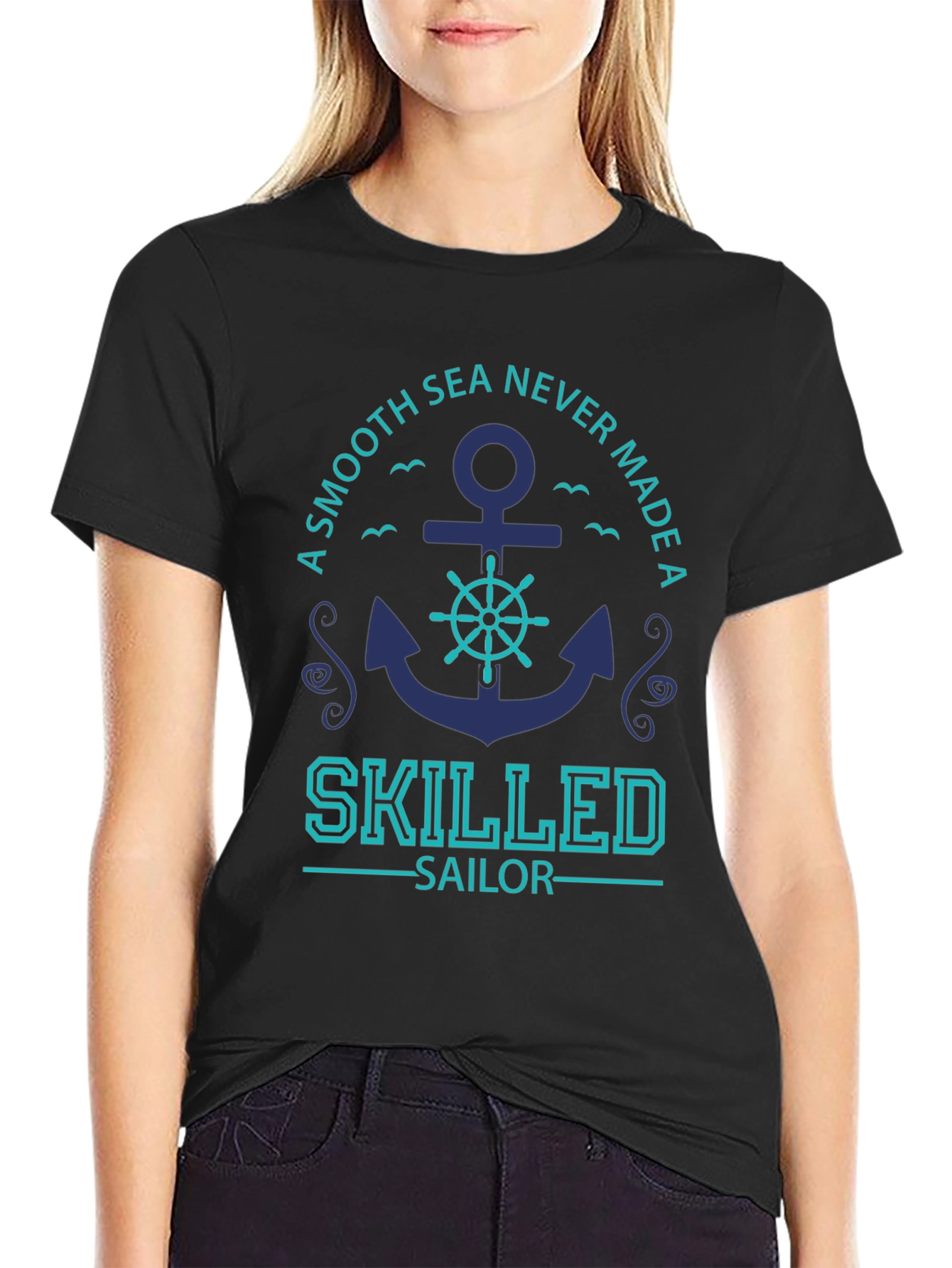 Skilled Sailor Graphic T-Shirt - Black