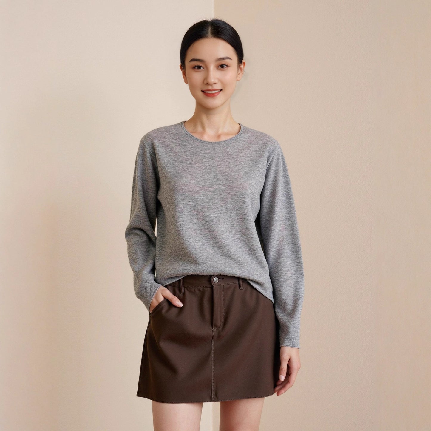 Arrival Regular Shoulder Loose Soft Inner Wear Women's Thin Long Sleeve Versatile Knitwear Base Layer Sweater