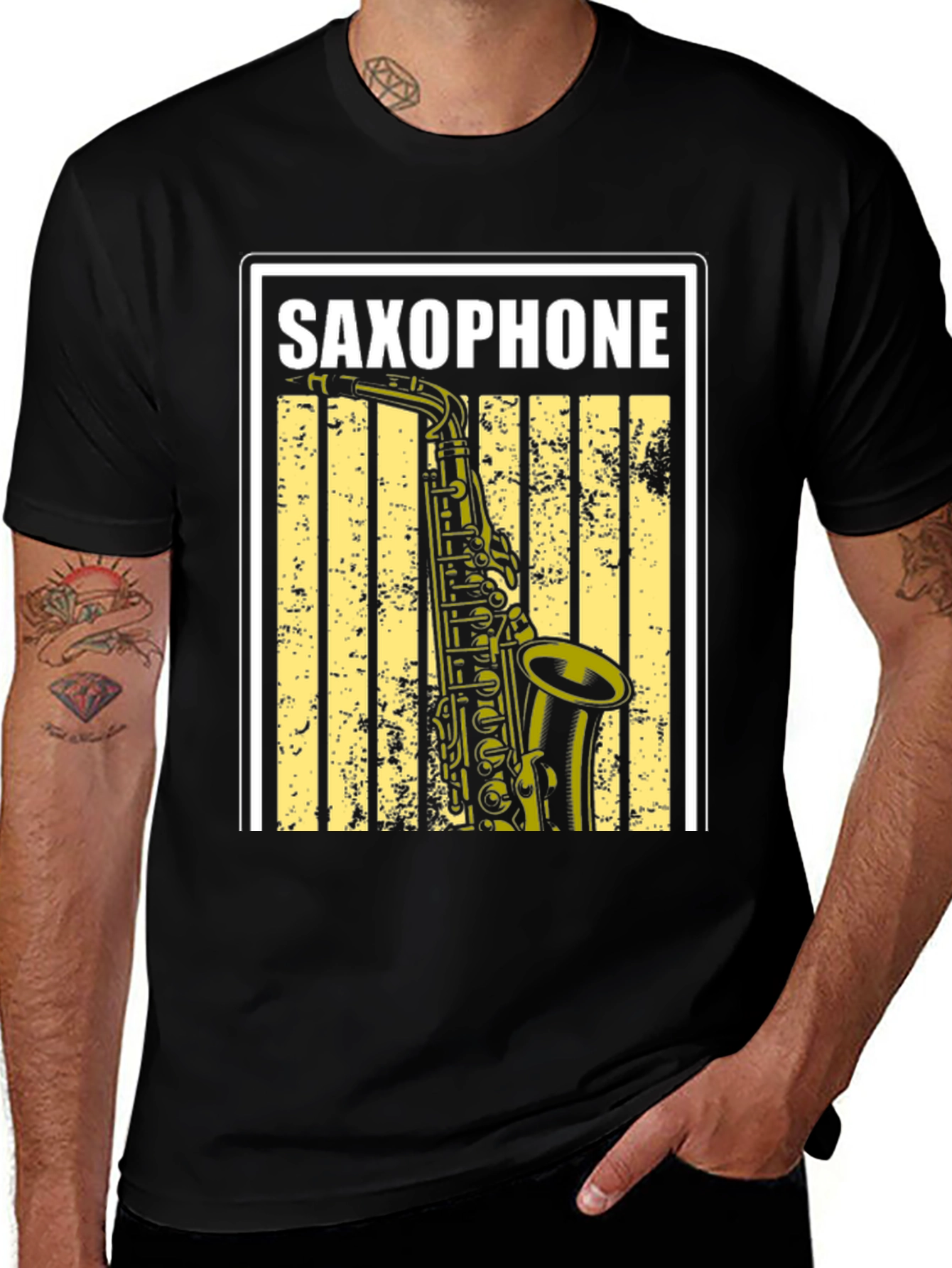Saxophone Graphic Tee - Music Lover T-Shirt
