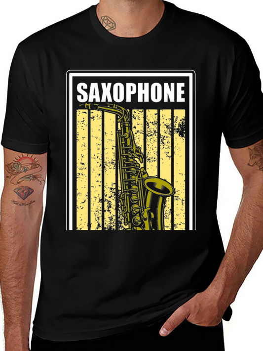 Saxophone Graphic Tee - Music Lover T-Shirt