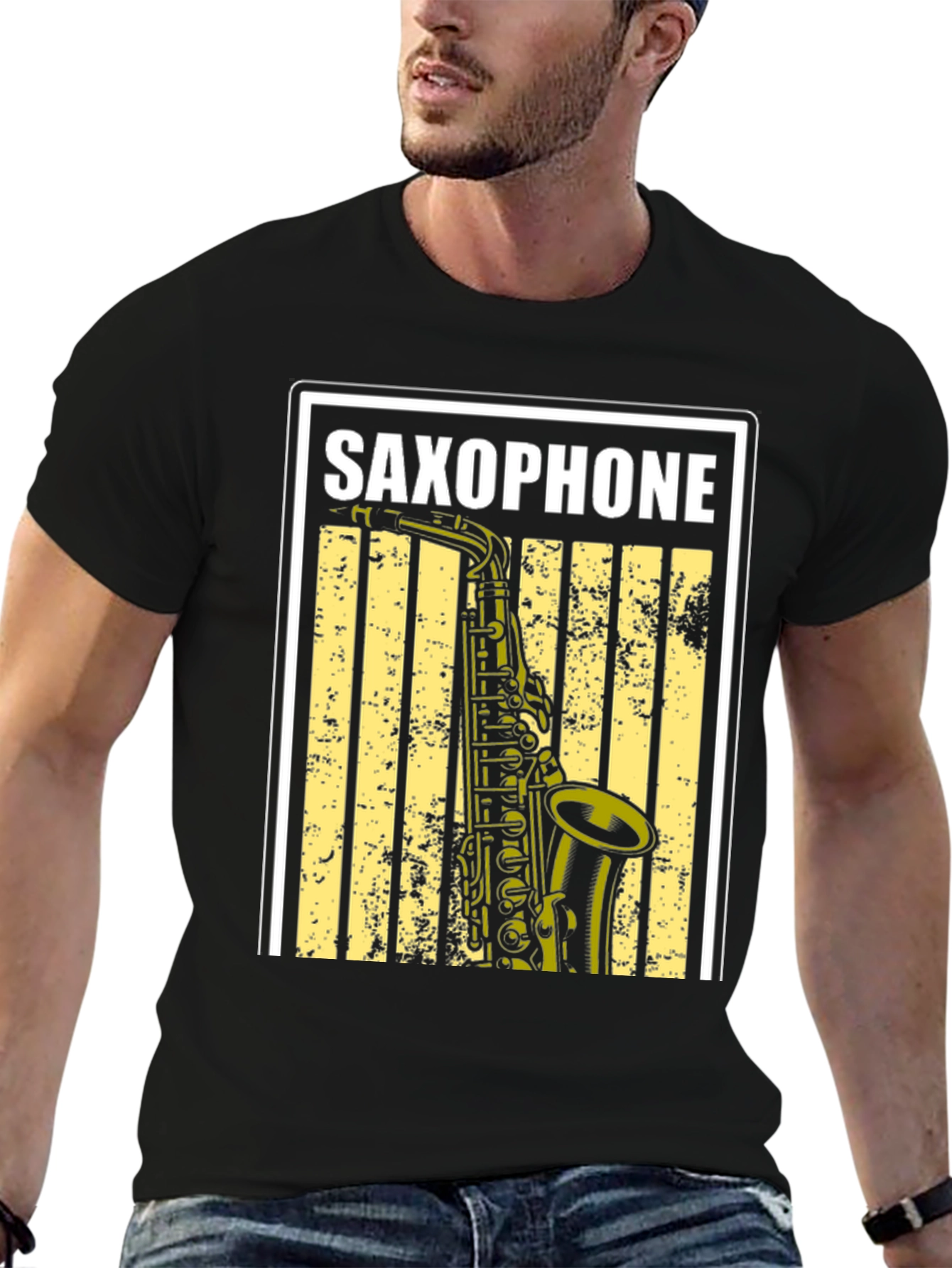 Saxophone Graphic Tee - Music Lover T-Shirt