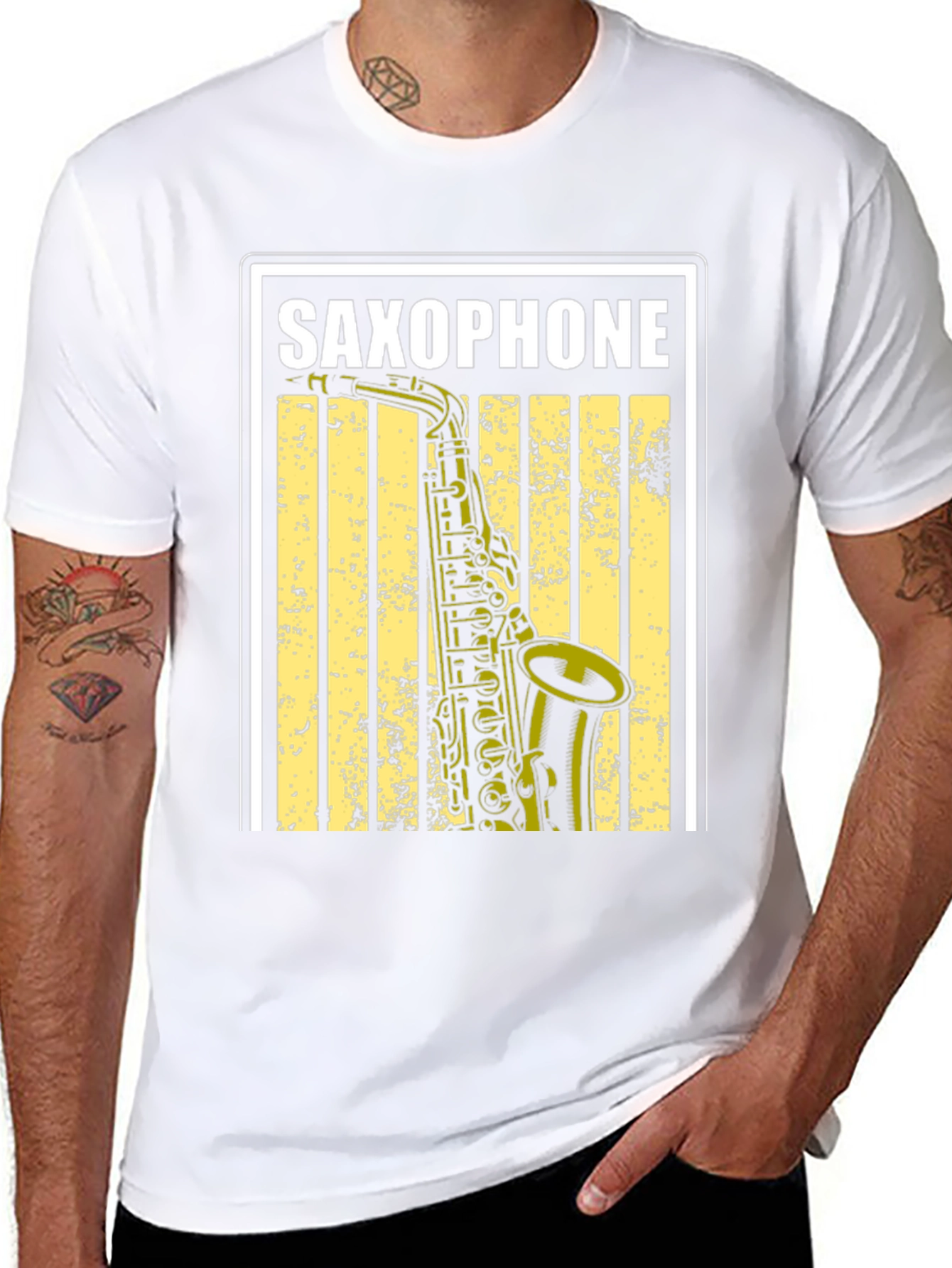 Saxophone Graphic Tee - Music Lover T-Shirt