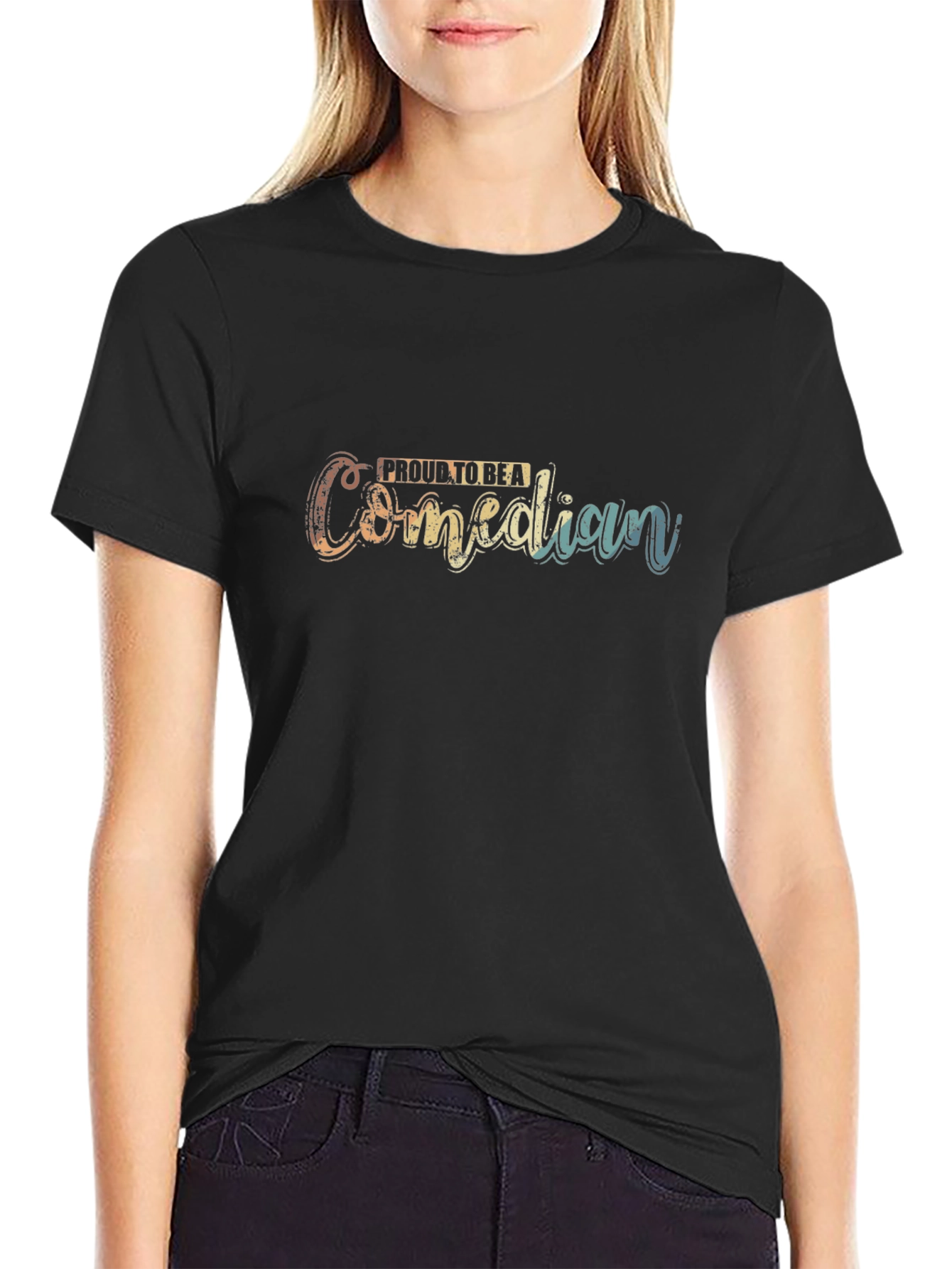 Proud Comedian Graphic Tee - Stylish Black T-Shirt