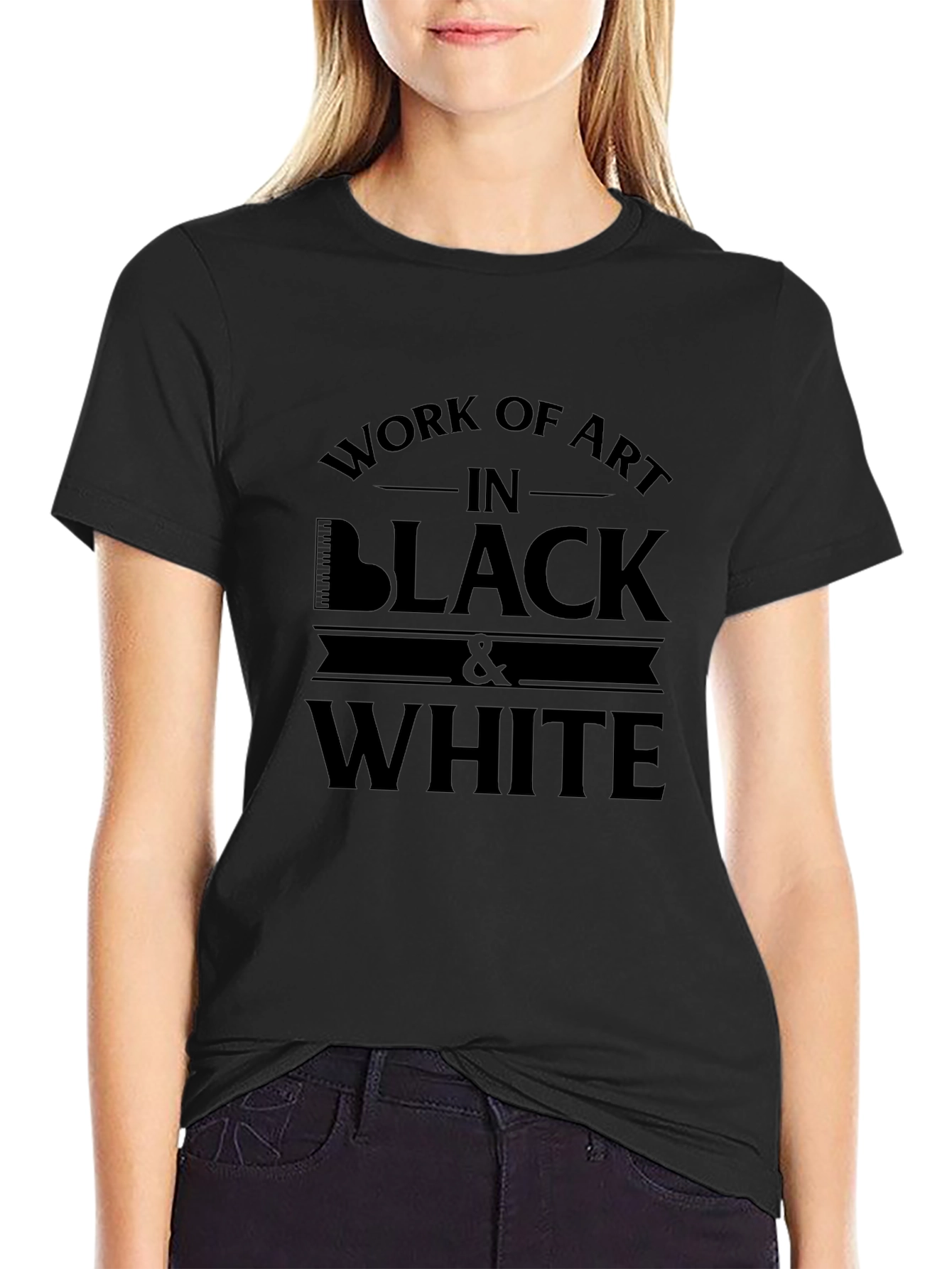 Work of Art Black and White T-Shirt
