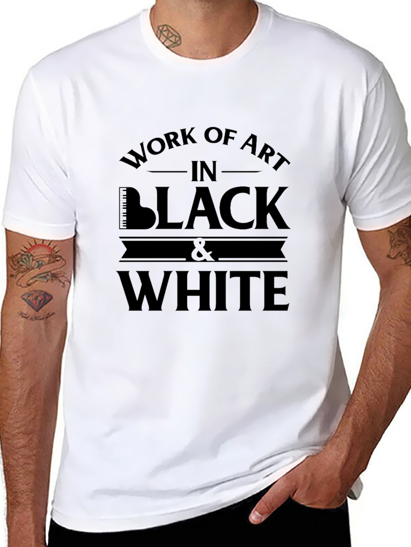 Work of Art Black and White T-Shirt
